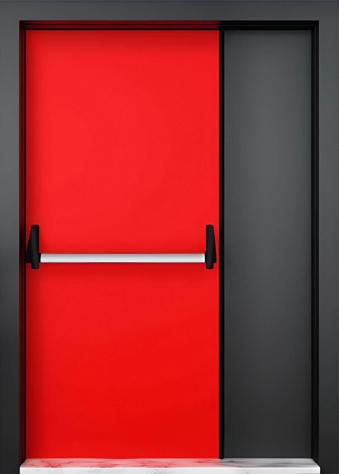 JVmoebel Brandschutztür Robuste rote Notausgangstür aus hochwertigem Material