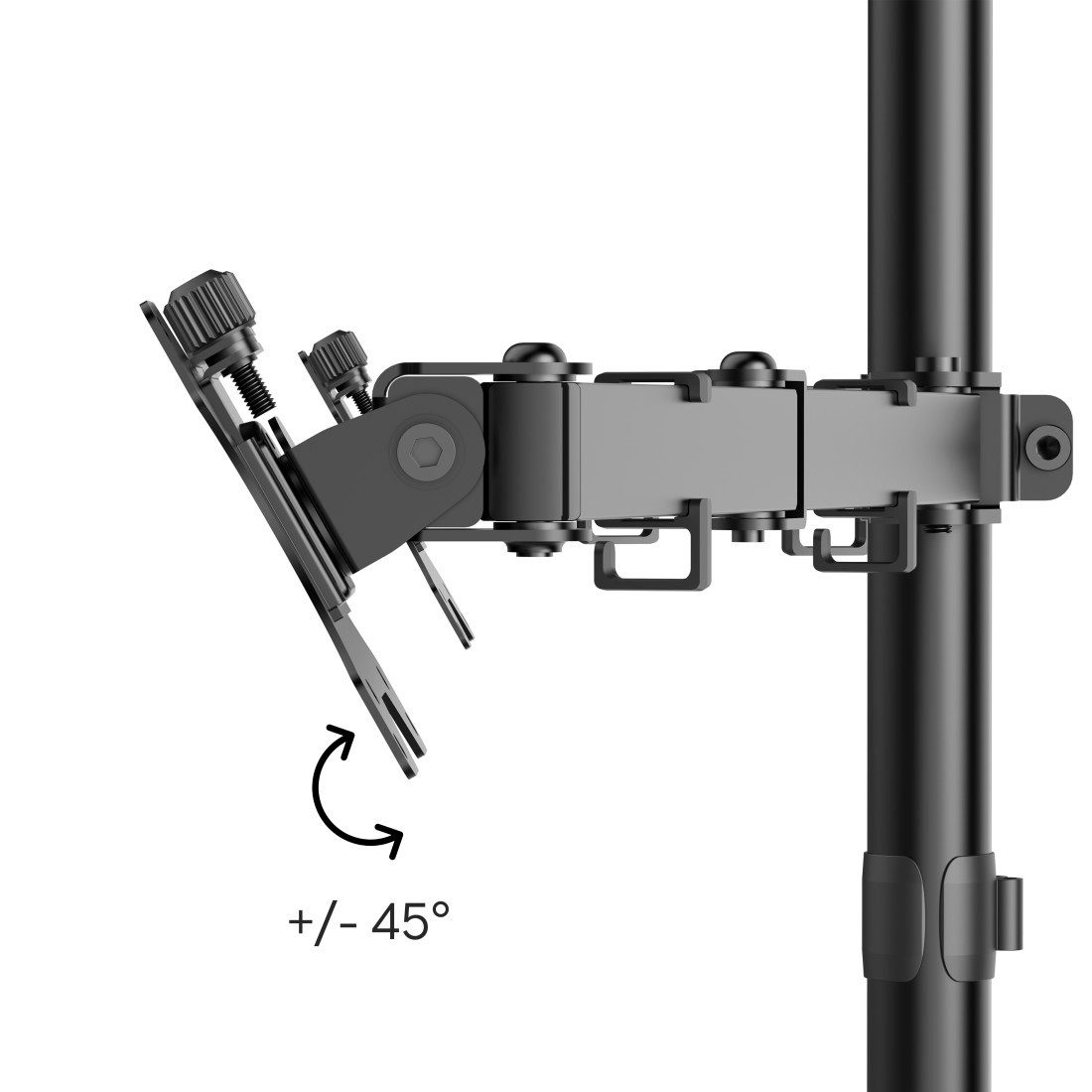 Hama Monitor-Halterung Doppelmonitorhalterung höhenverstellbar für 13-35 Zoll, (bis 35 Zoll, 2 Monitore, 360° Rotation, VESA, Kabelmanagement, ausziehbar)