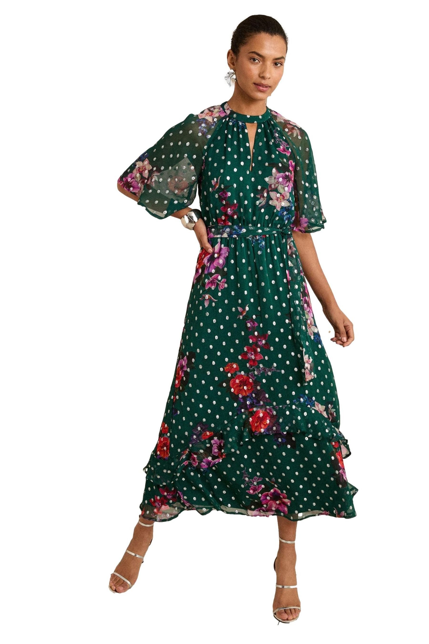 Love & Roses Midikleid Love & Roses Metallic-Midikleid mit Print (1-tlg) günstig online kaufen