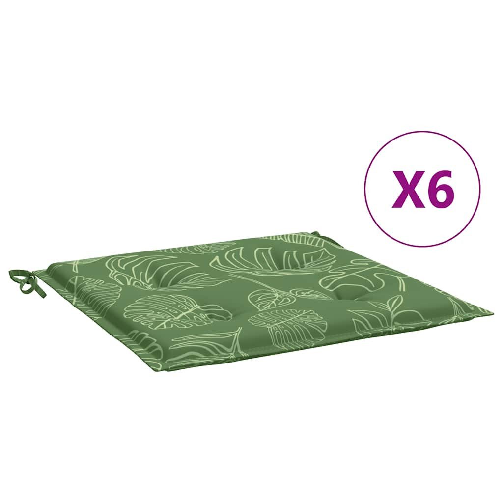 vidaXL Sitzauflage Sitzkissen 6 Stk. Blattmuster günstig online kaufen