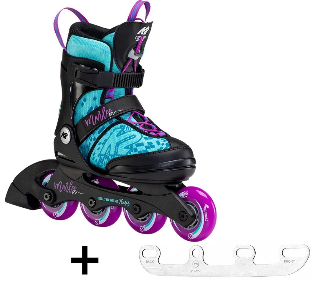 Inlineskates K2 MARLEE PRO Kinder Inline Skate inkl. SABRES 4 Schlittschuh Eiskufen