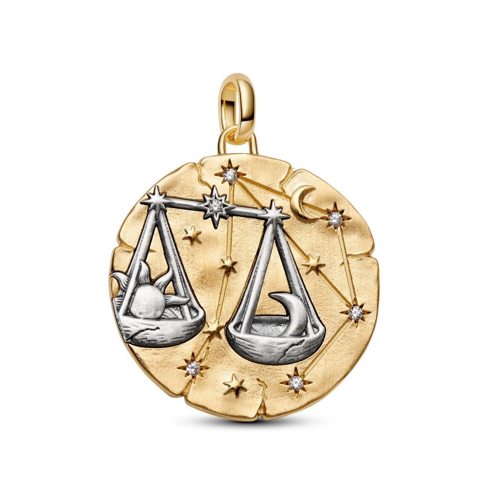 Pandora Charm-Einhänger Pandora ME Großes Sternzeichen Waage Medaillon Charm Anhänger 765006C0 (1-tlg)