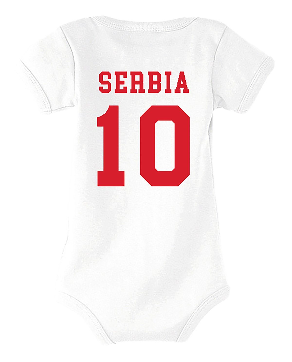 Body Baby trendigem Kurzarmbody mit Kinder Youth Serbien Designz Strampler Weiß Motiv