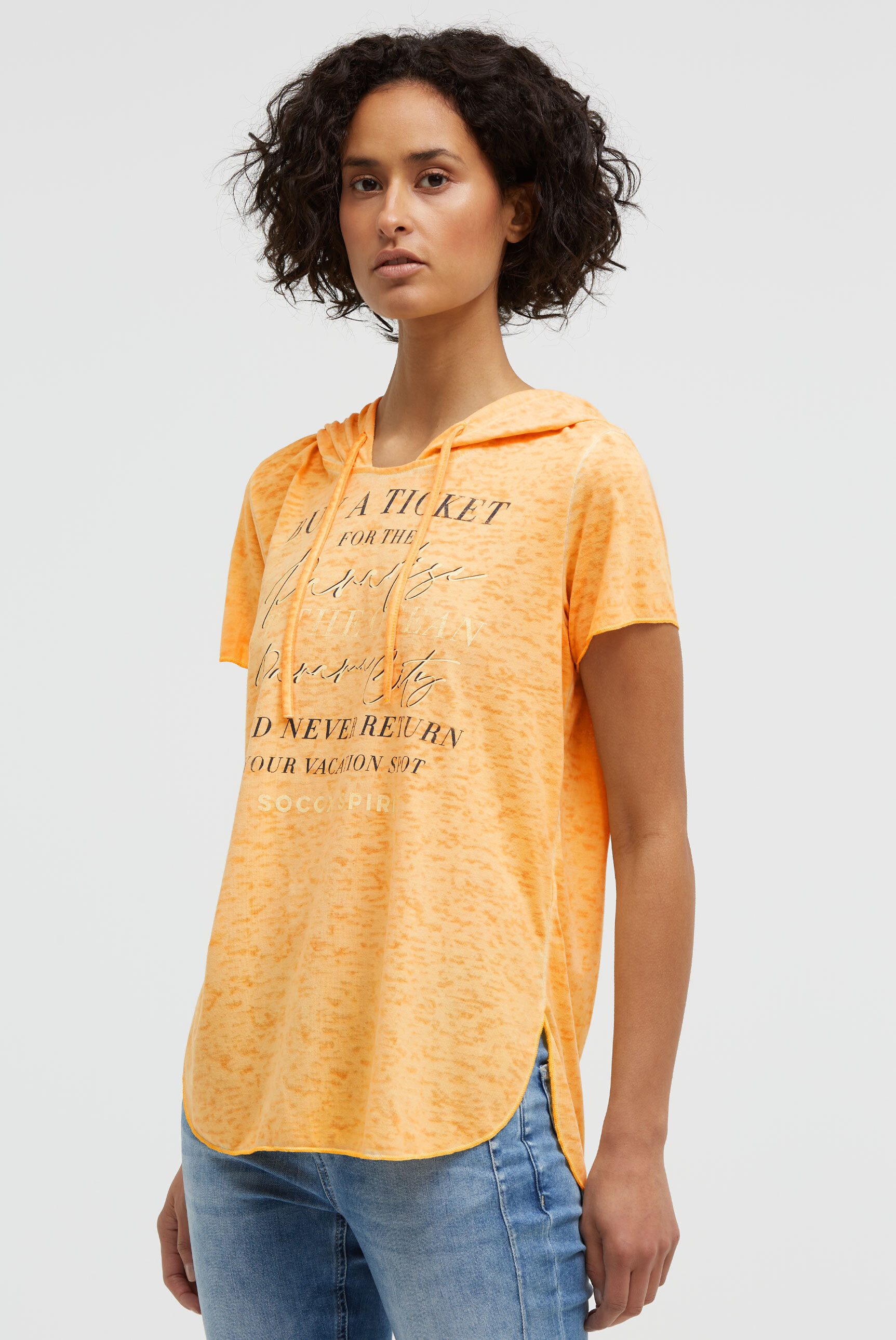 SOCCX Kapuzenshirt mit Ausbrenner-Effekten