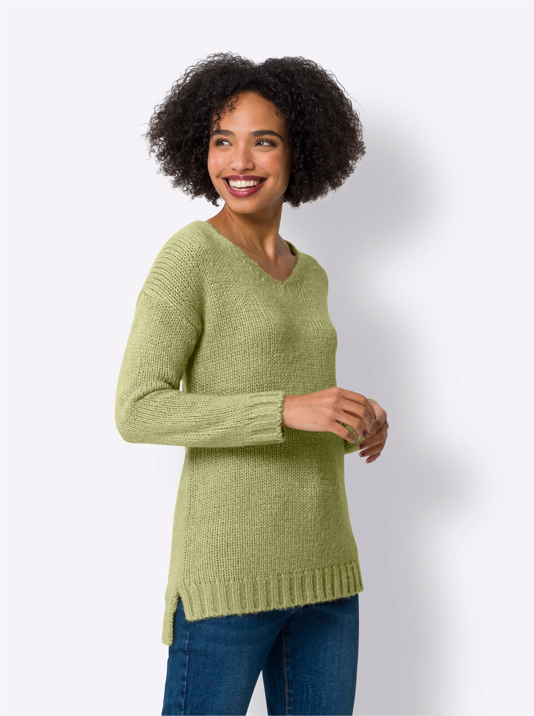 Strickpullover V-Ausschnitt-Pullover