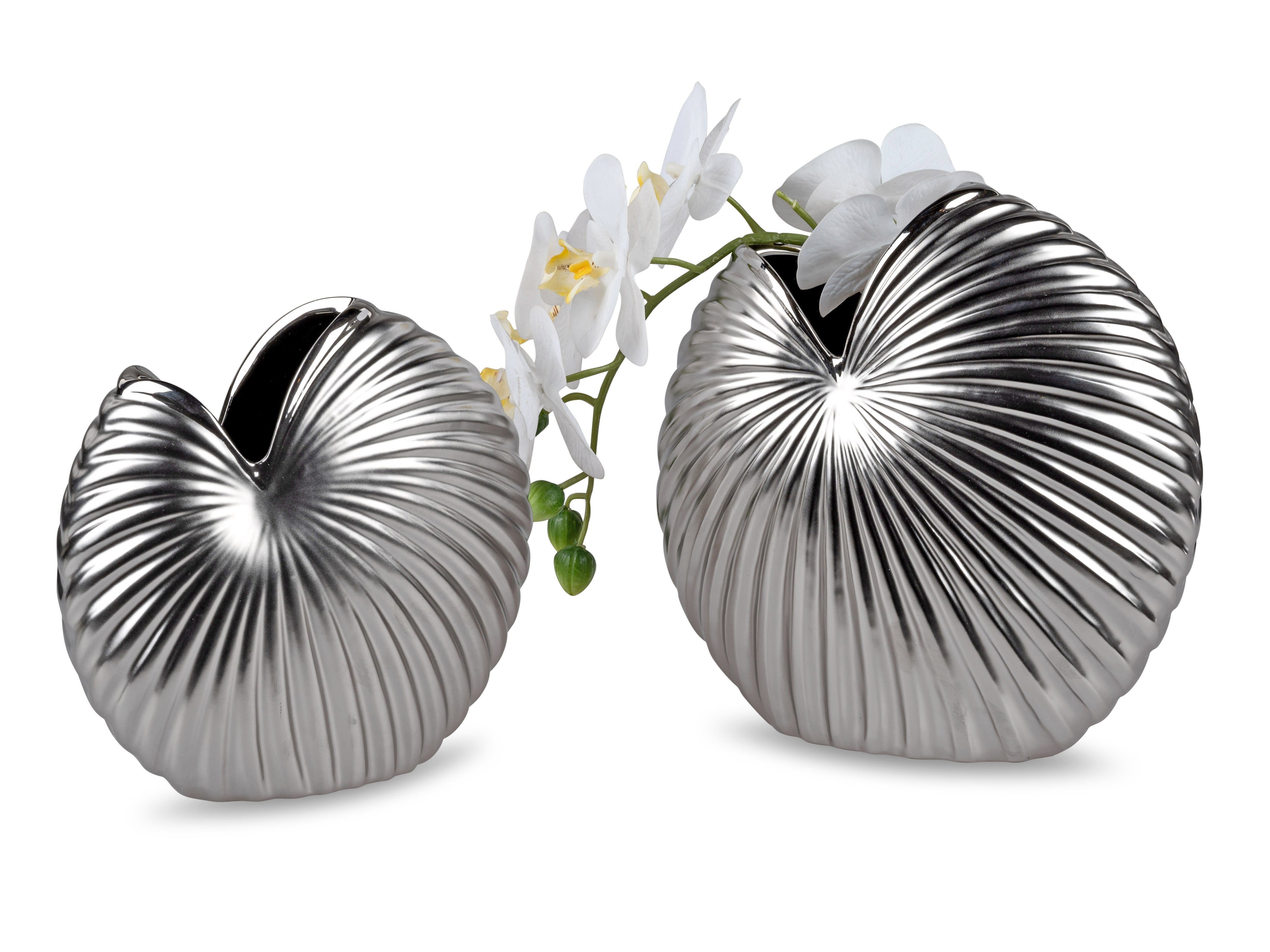formano Dekovase Vase Tischvase rund Silber günstig online kaufen