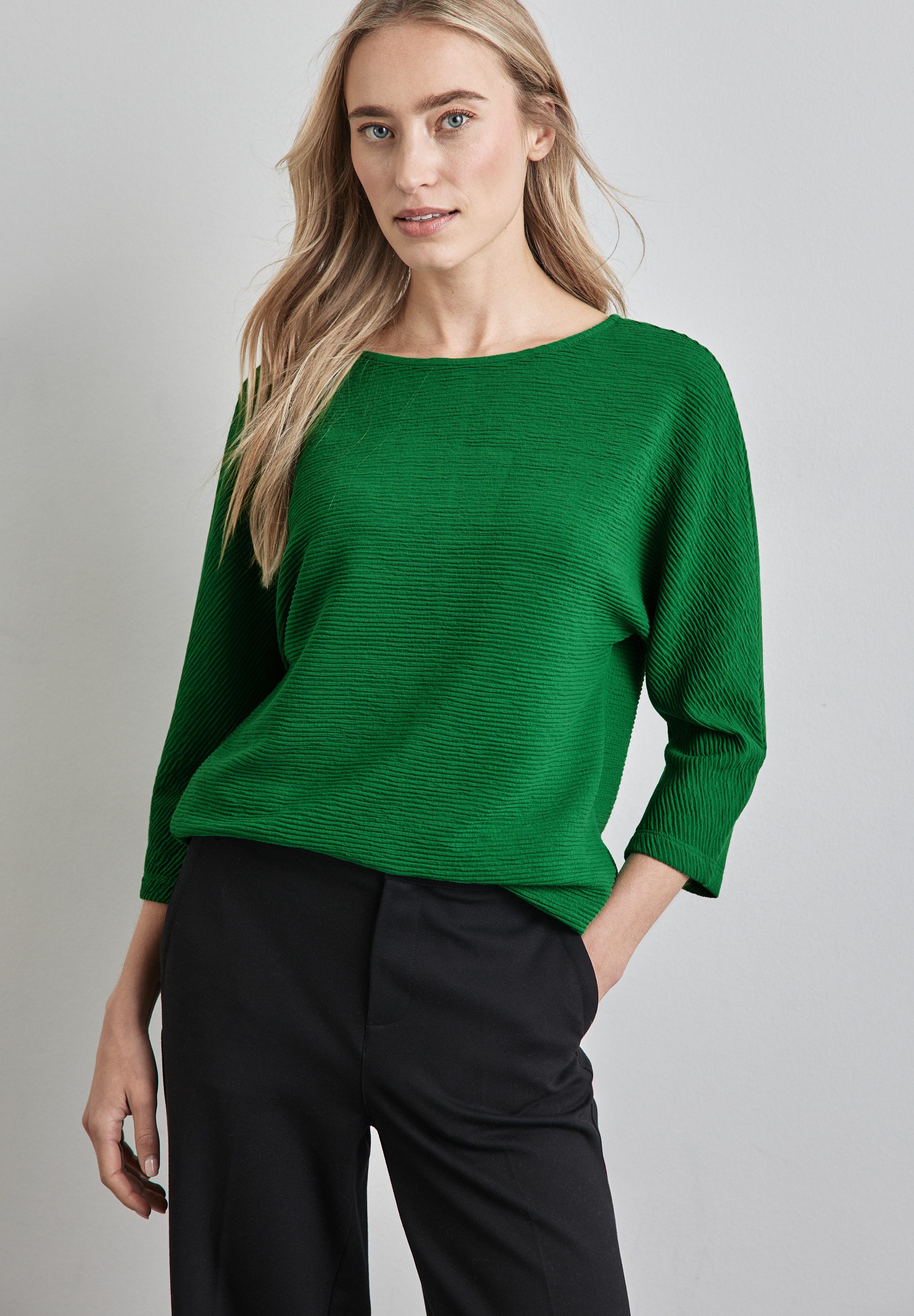 STREET ONE 3/4-Arm-Shirt mit U-Boot-Ausschnitt
