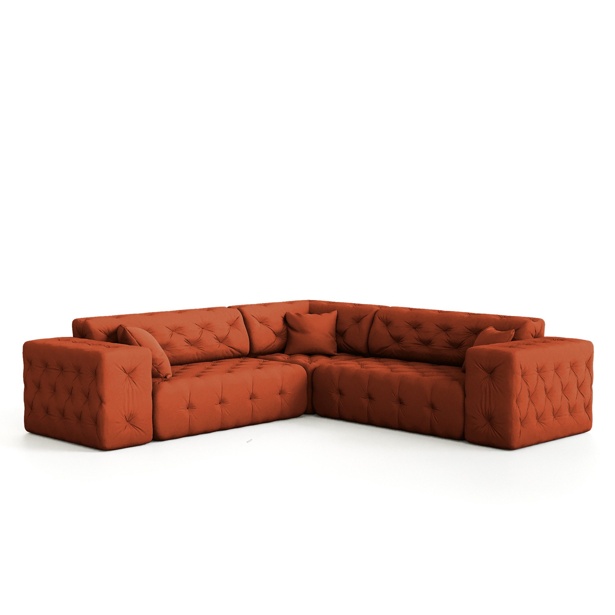 Fun Möbel Ecksofa Ecksofa Designersofa CHANTAL Seite universal in Stoff Opera Velvet