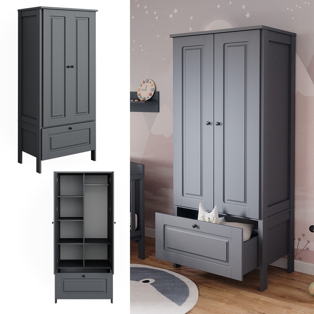 VitaliSpa® Kleiderschrank Ajaton, Grau, 83.3 x günstig online kaufen