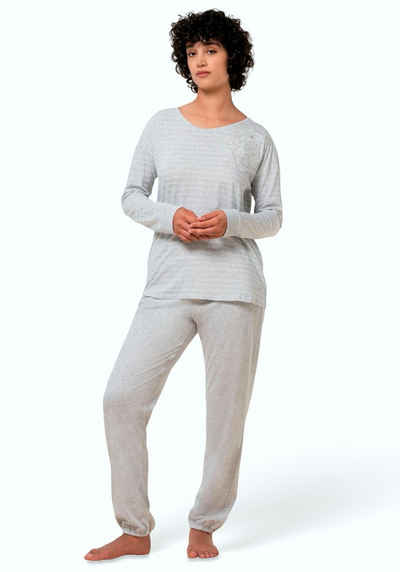 Triumph Pyjama Sets PK LSL 10 X (2 tlg) Damen-Schlafanzug, gestreift