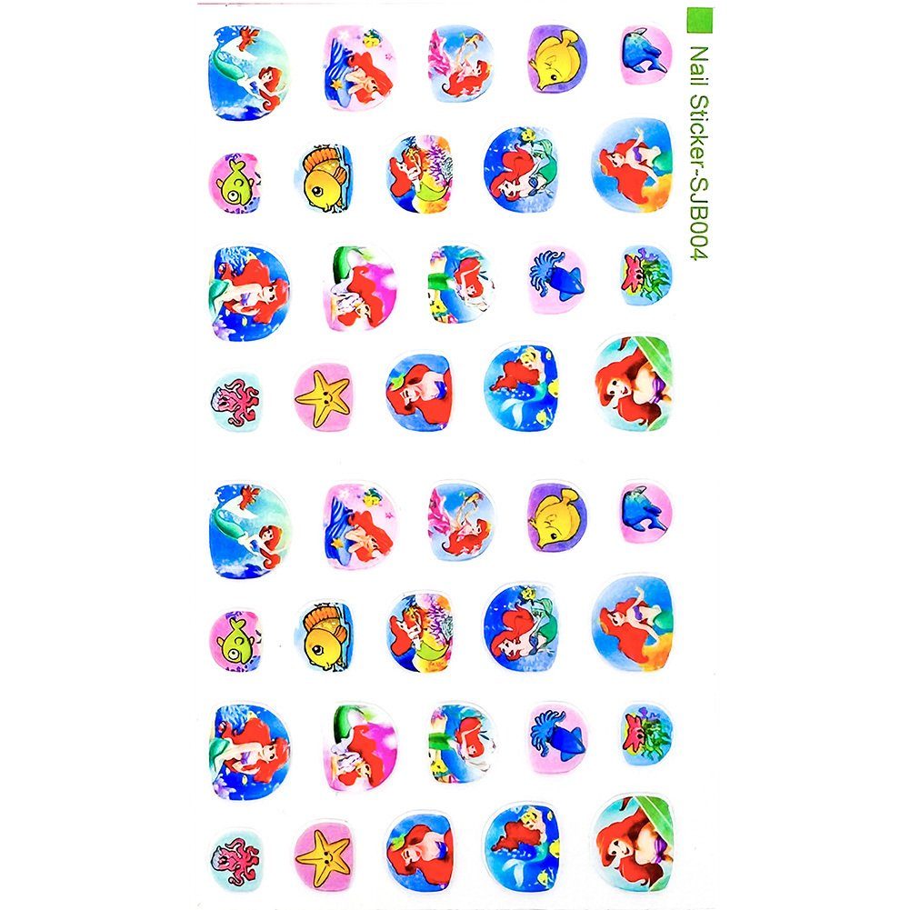 Blusmart Kunstfingernägel Nagelaufkleber Mit Cartoon-Mustern Für Kinder, Wasserfest, Abnehmbar sjb004
