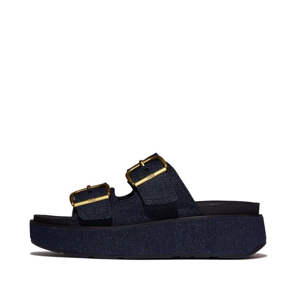 Fitflop Gen-FF Max Buckle Two-Bar Denim Slides Sandale