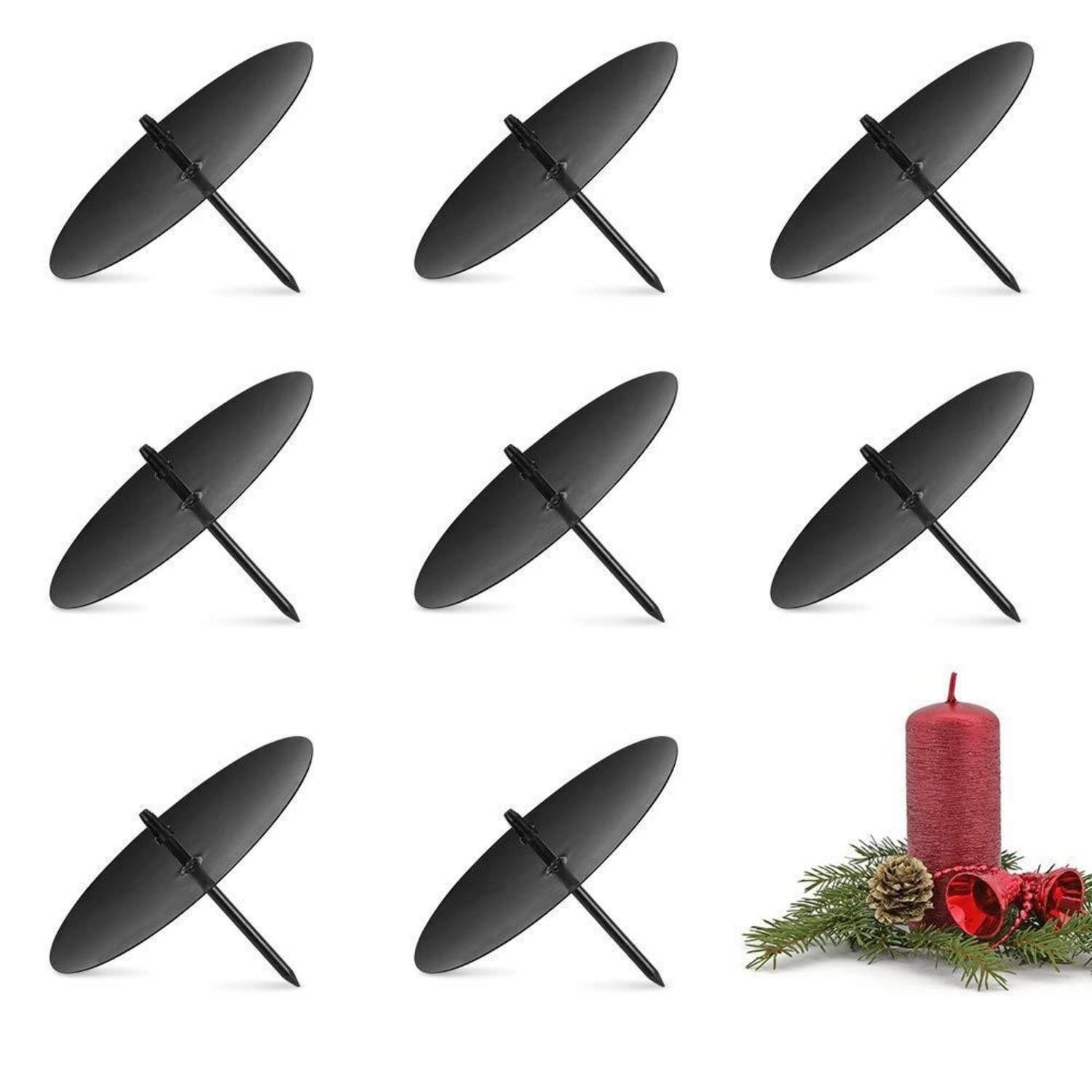 LuxusKollektion Adventskranz Adventskranz Metall 8 Kerzenhalter Schwarz