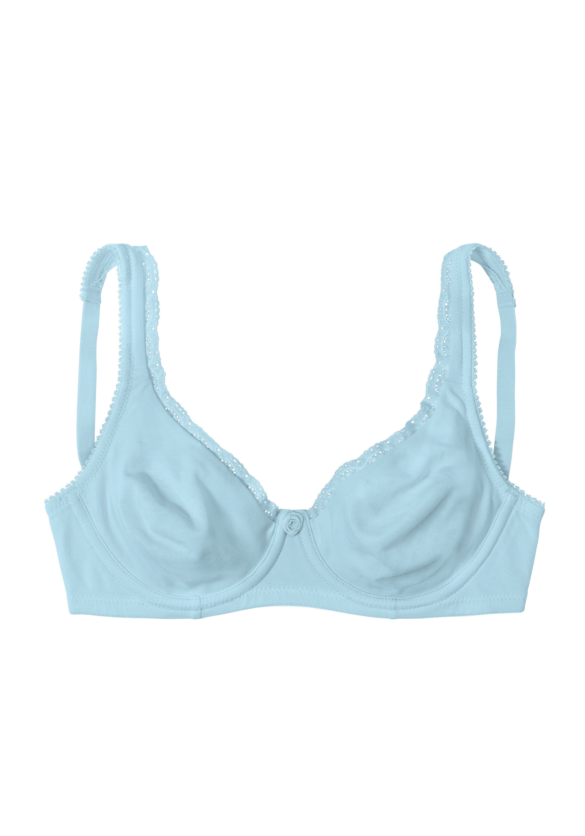 petite fleur by Lascana T-Shirt-BH, BH mit Bügel, Baumwoll-BH, Bügel-BH (Packung, 2 Stück) bequemer BH, Baumwoll-Qualität, große Größe – Bild 3 von 5