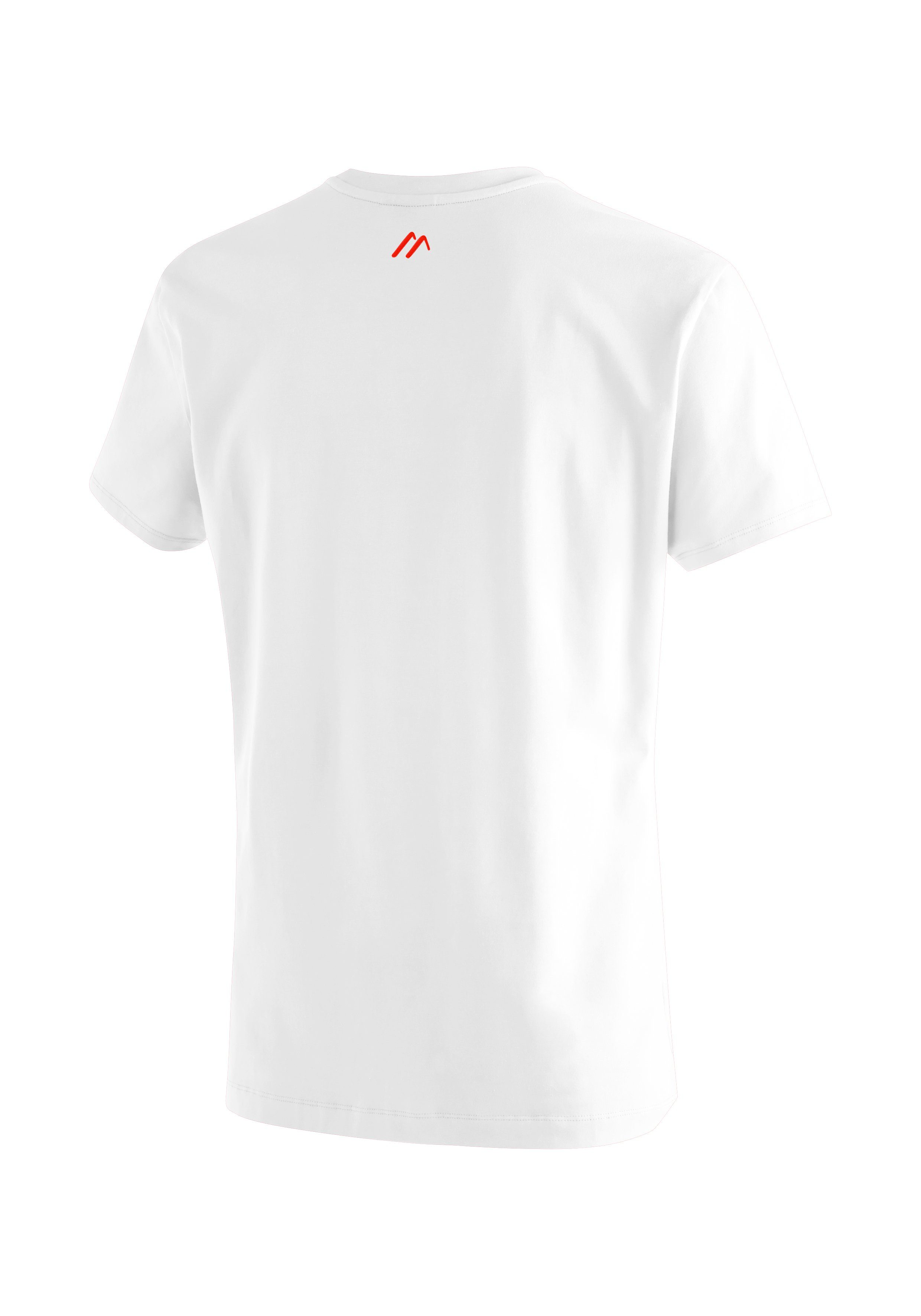 Maier Funktionsshirt Sports aus Rundhalsshirt Tee M MS Material Vielseitiges weiß elastischem