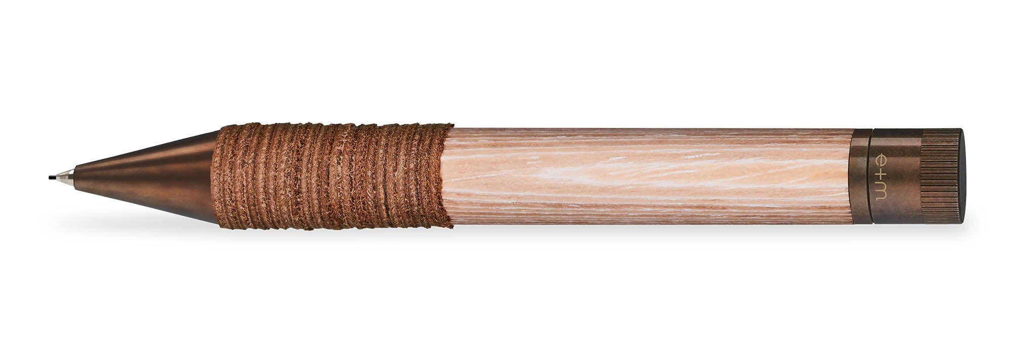 e+m Bleistift MELANGE Drehbleistift, Eleganz & Natürlichkeit aus massivem Holz Mine 0,7mm HB