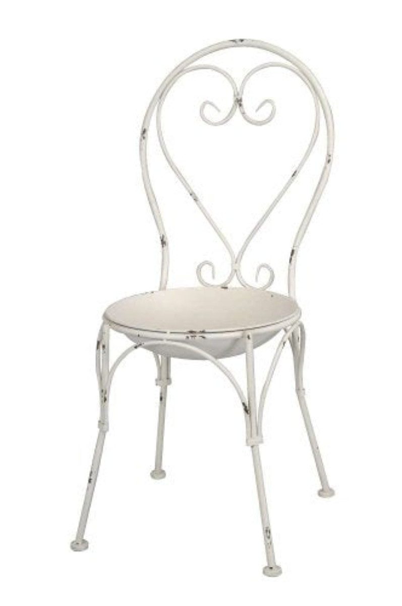 finehomegarden Vogeltränke Pflanzstuhl mit Vogeltränke Weiß 52 x 42 x 89 cm – Dekorativer Metall, Blumenständer für Garten, Terrasse und Balkon Garten-Dekoration