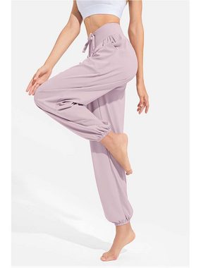 KIKI Loungehose Damen Yoga-Sweatpants mit Taschen Haremshose Comfy Lounge Pants
