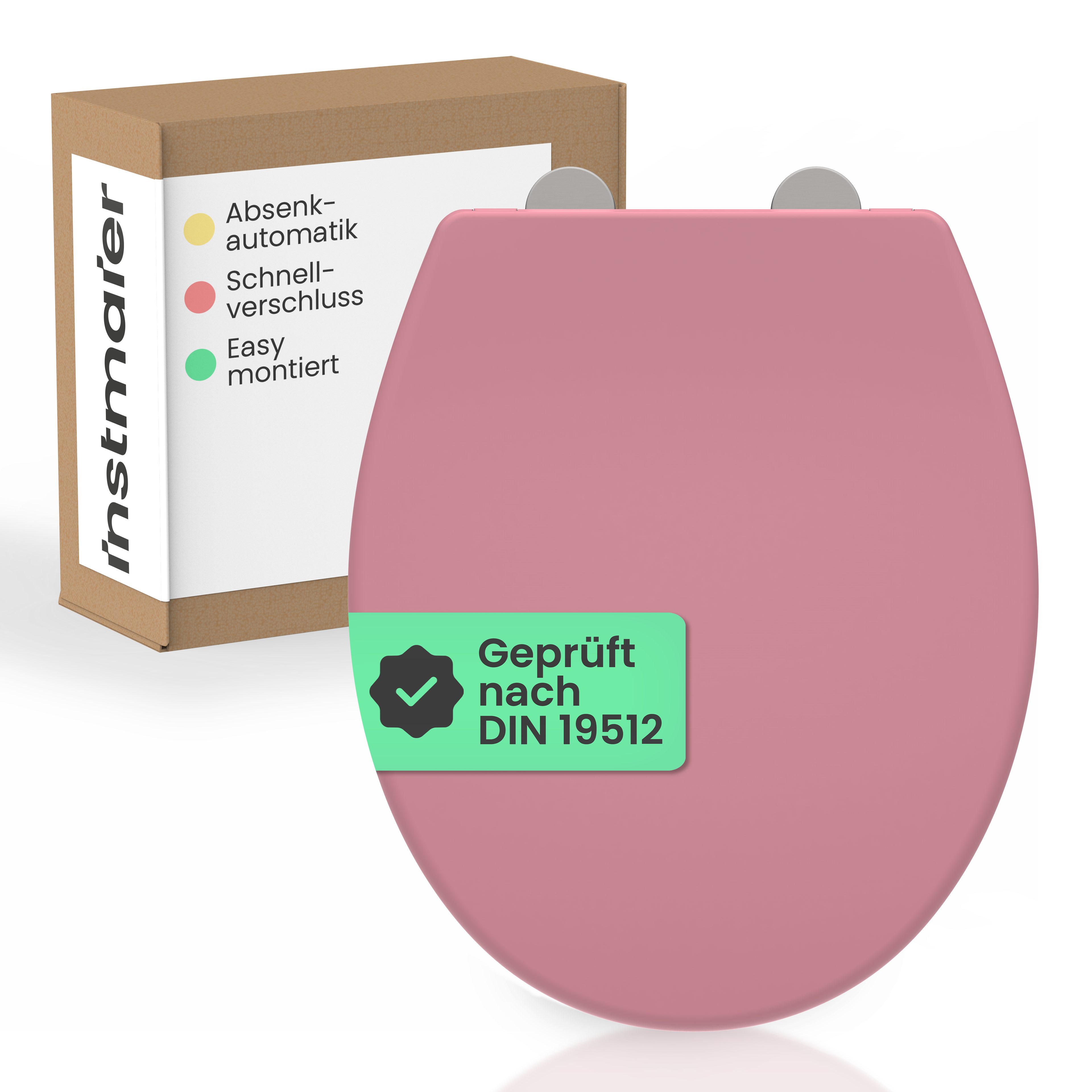 instmaier WC-Sitz instmaier Helma, Toilettendeckel mit Absenkautomatik, Absenkautomatik, zur Reinigung abnehmbar, Duroplast