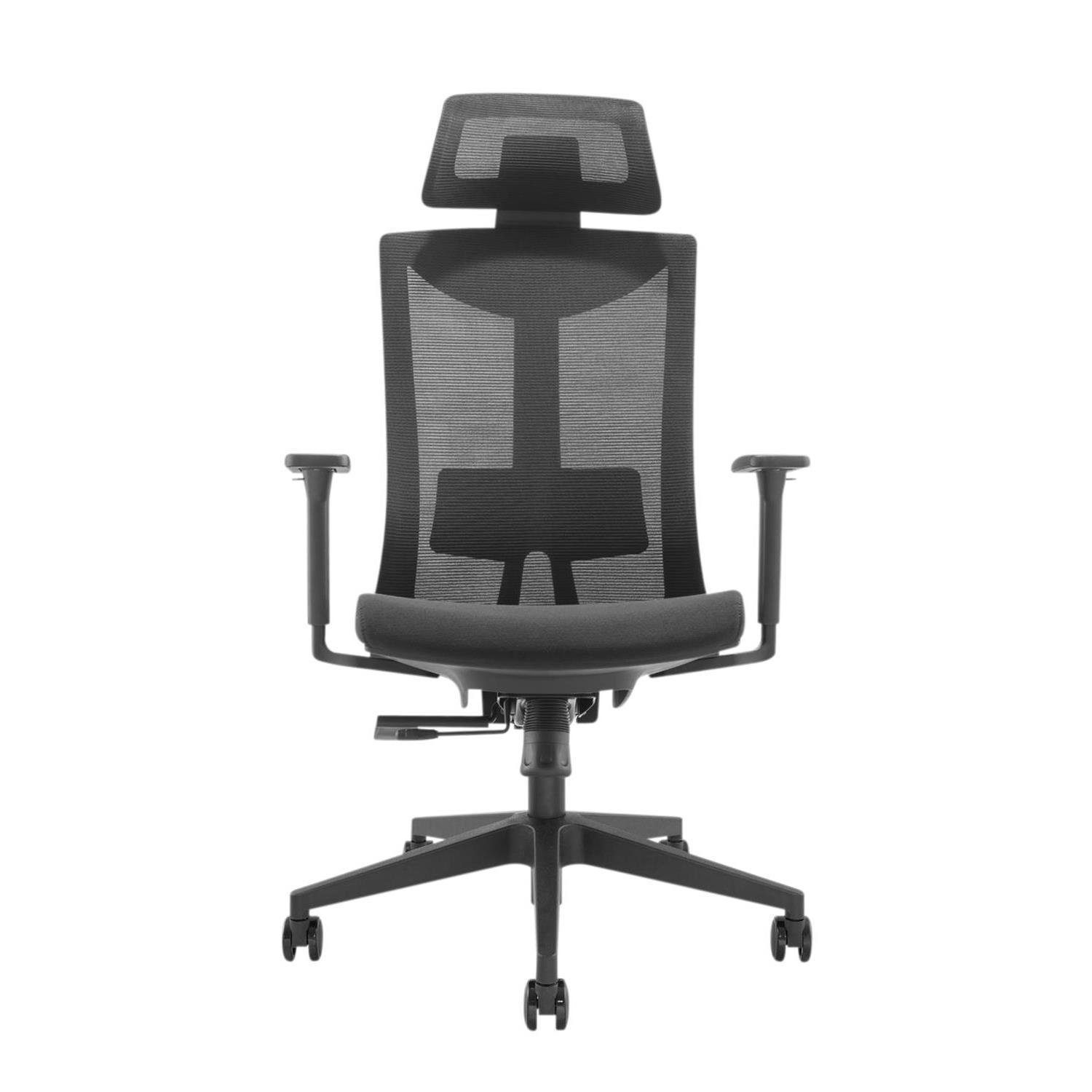 Ergo Office Drehstuhl ER-414 Ergonomischer Bürostuhl 150 kg, Drehstuhl mit Lordosenstütze, Kopfstütze & Höhenverstellung