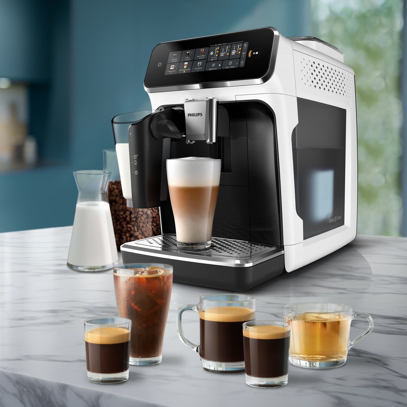 Philips Kaffeevollautomat EP3343/50, LatteGo Milchsystem 6 Getränke 15 Bar