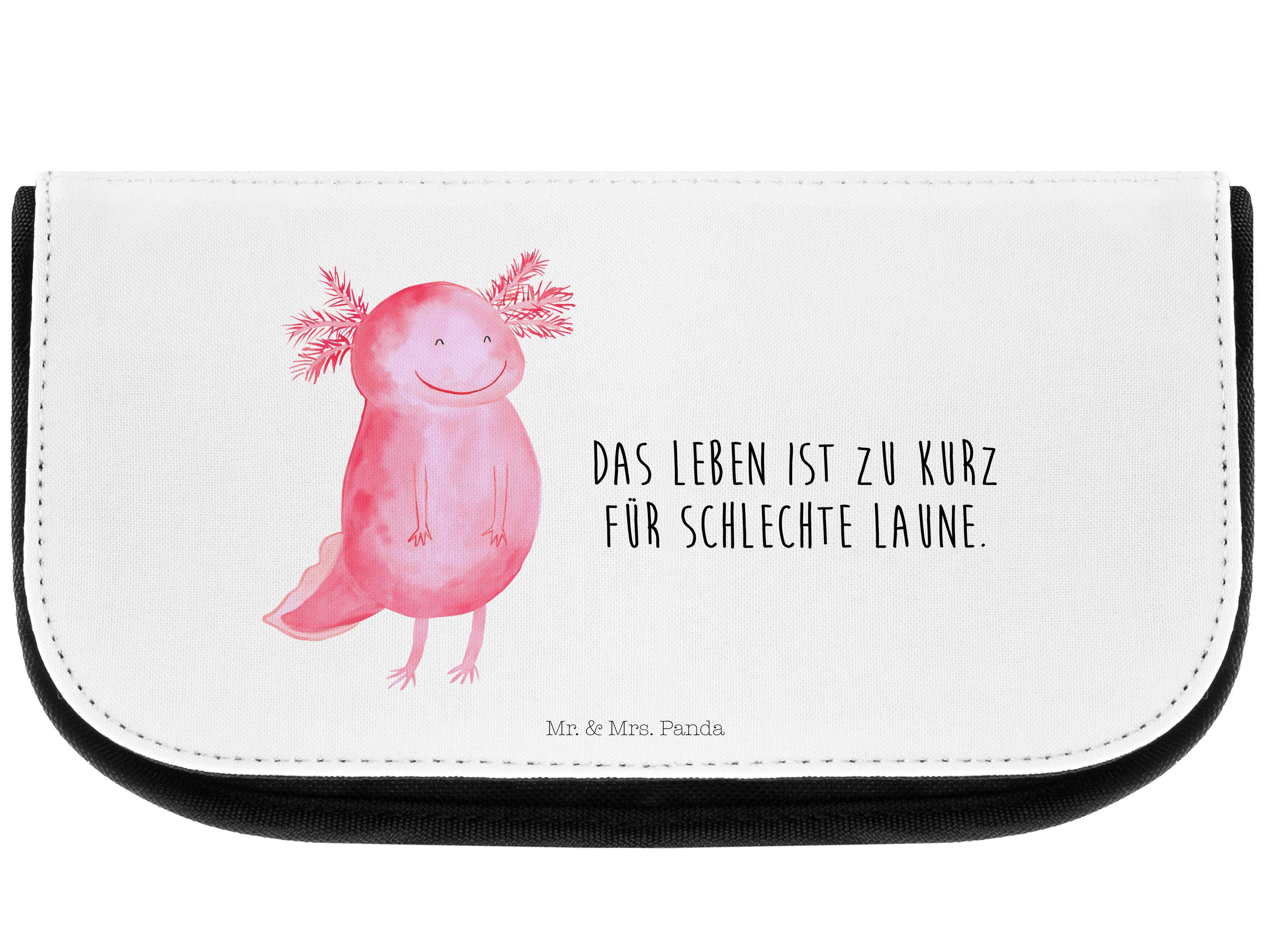 Axolotl Geschenk, Motivation, - & Kosmetiktasche Panda Schwanzlurch, (1-tlg) - glücklich Mr. Molch, Weiß Mrs.