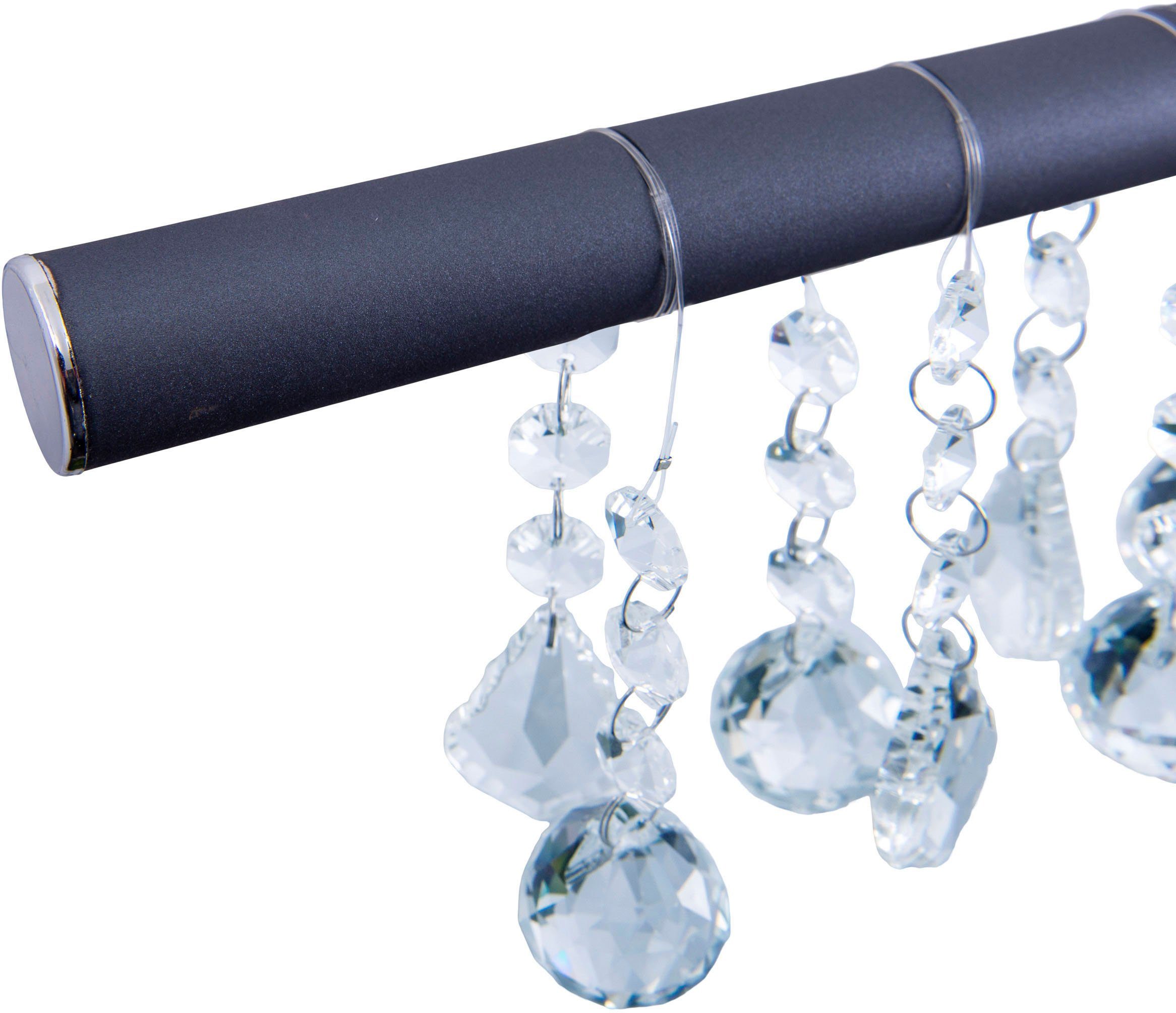 näve LED Pendelleuchte Nobilis, Dimmfunktion, LED fest integriert, Warmweiß, Hängeleuchte, dimmbar, warmweiß, L: 100cm, grau