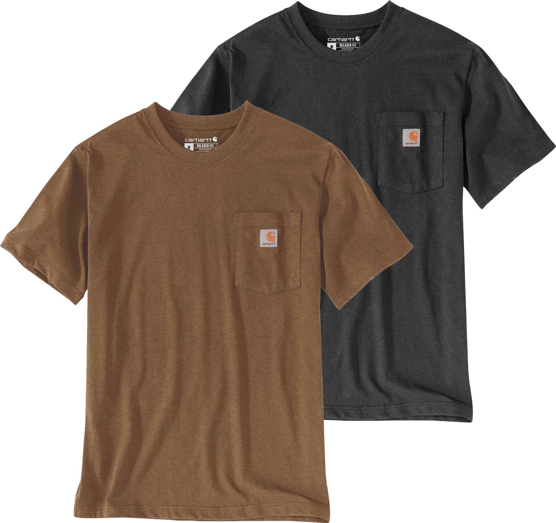 Carhartt T-Shirt (2-tlg., 2er Set) dunkelgrau und hellbraun
