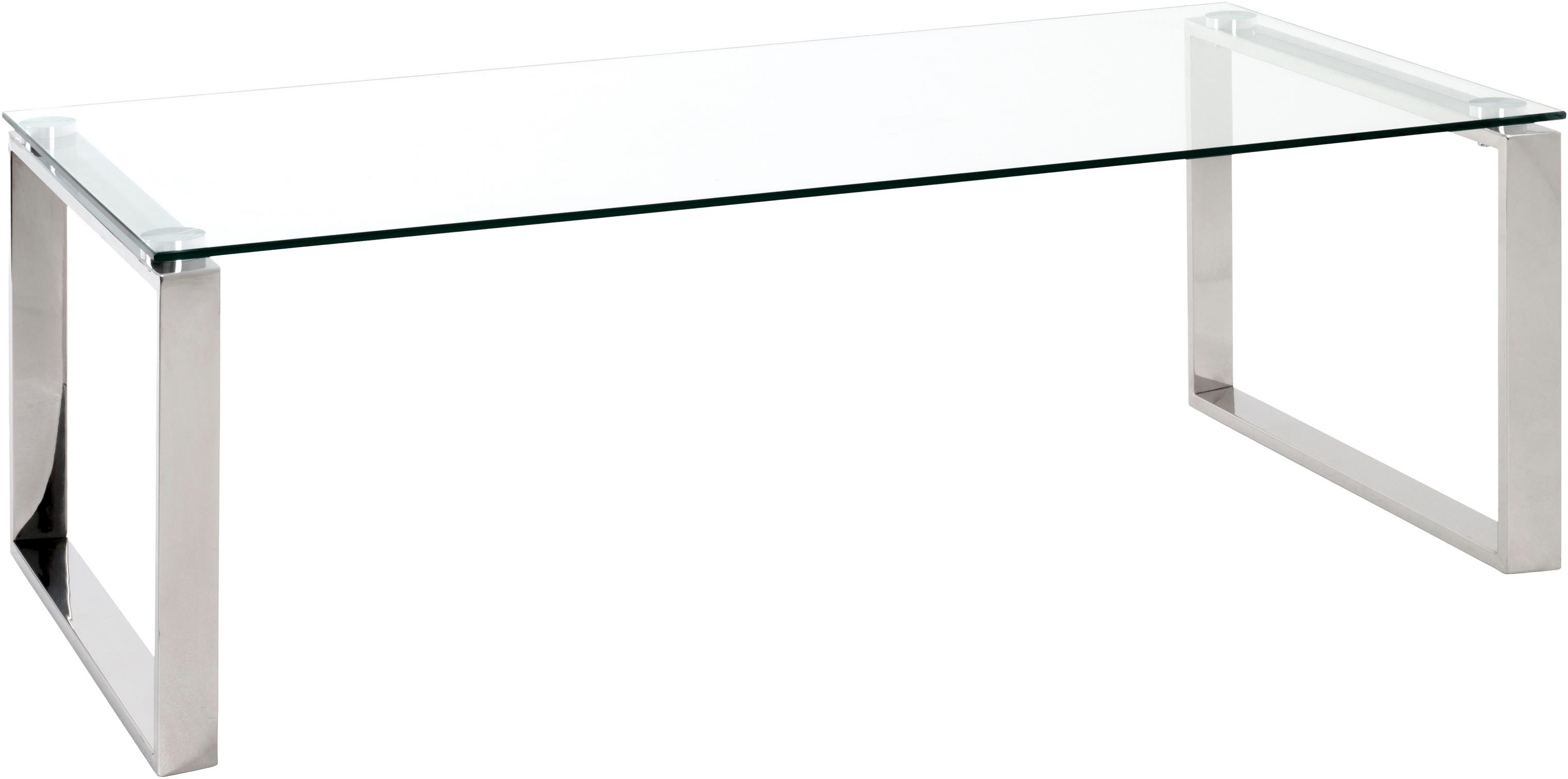 HAKU Couchtisch Sofatisch, Wohnzimmertisch (1-St), rechteckig - aus Metall Silber B/T/H 120/60/40 cm