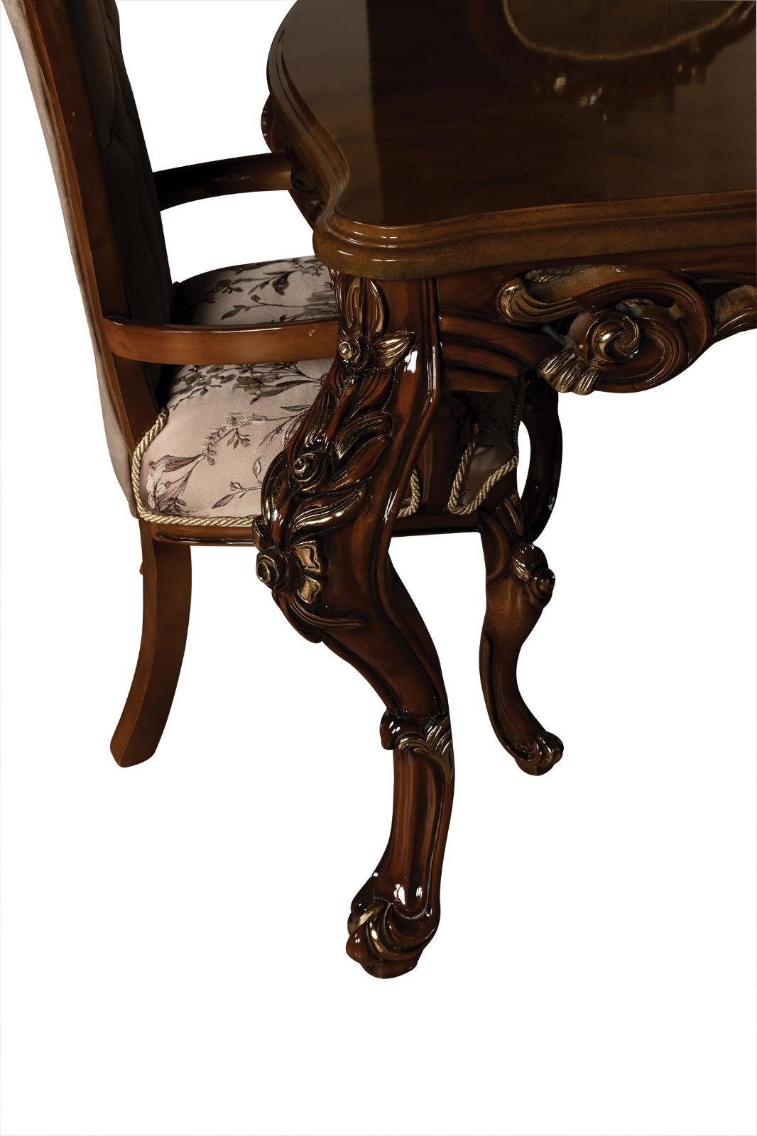 JVmoebel Barock Klassisches Möbel 4 mit Tisch Stil Stühlen Rokoko Esszimmer Essgruppe,
