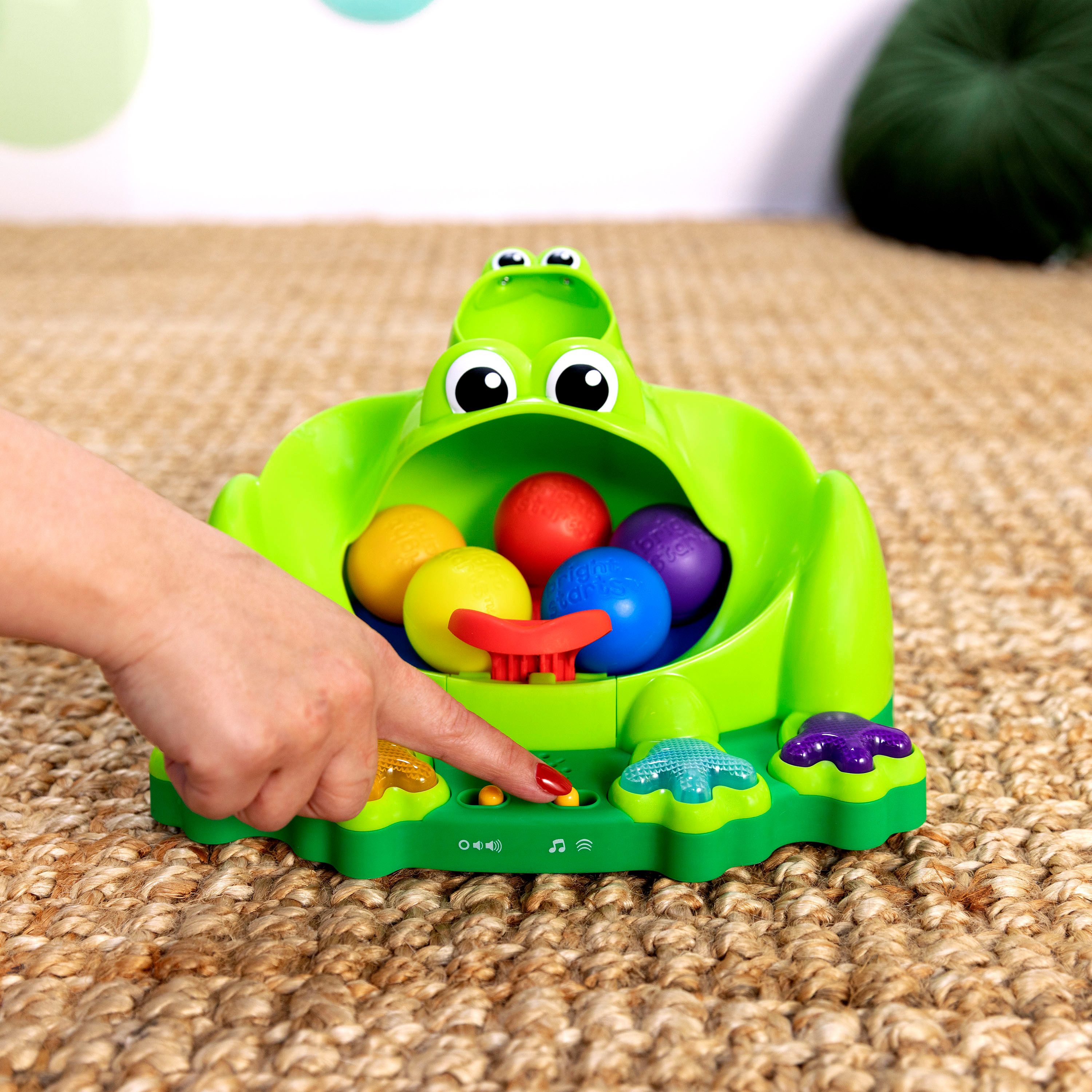Bright Starts Lernspielzeug Poppin' Ball Frog Ball Play Toy, mit Licht und Sound