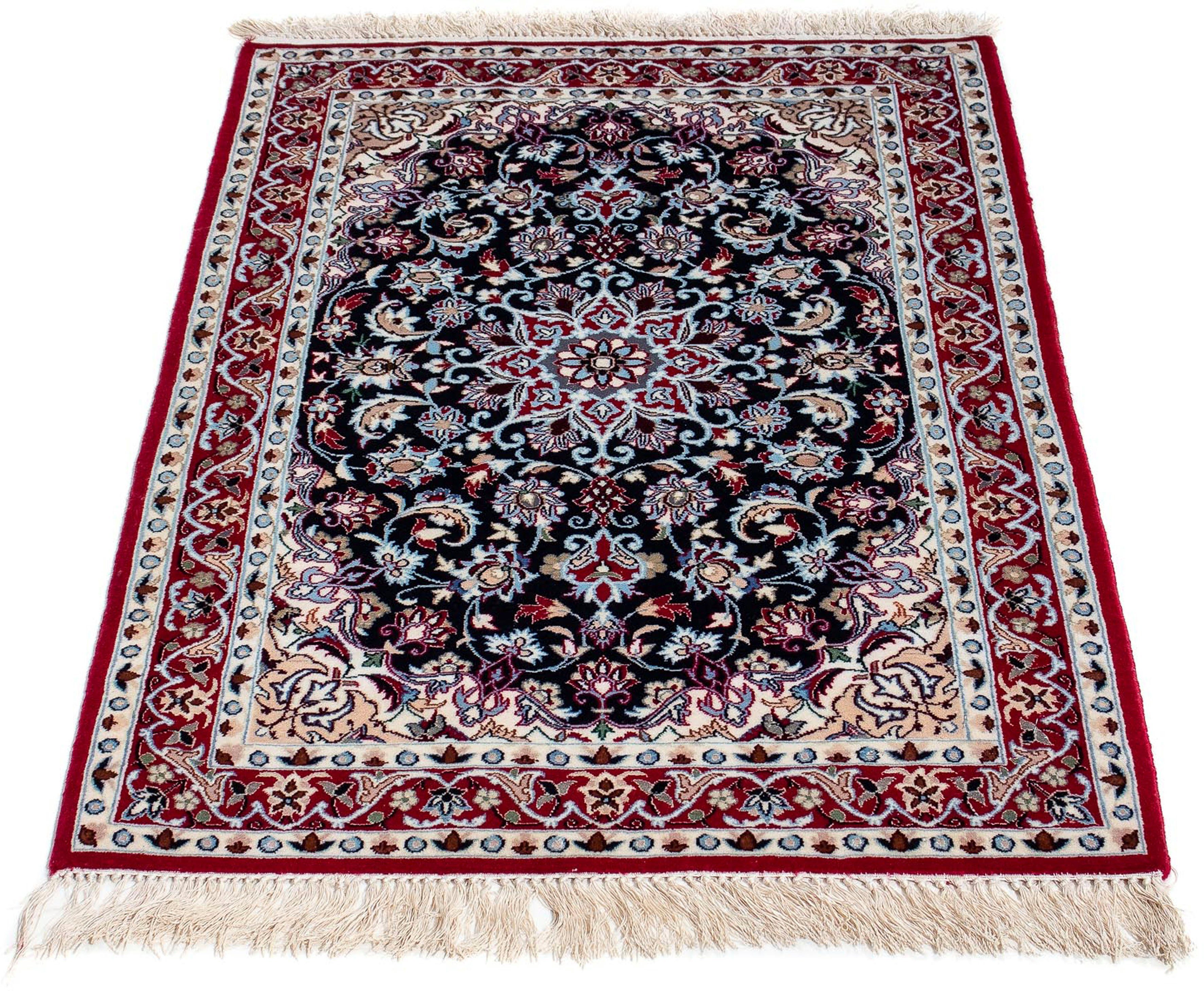 Orientteppich Perser - Isfahan - Premium - 104 x 72 cm - dunkelrot, morgenland, rechteckig, Höhe: 6 mm, Wohnzimmer, Handgeknüpft, Einzelstück mit Zertifikat