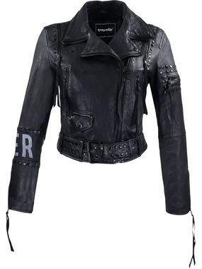 trueprodigy Lederjacke Ava mit Print und Nieten