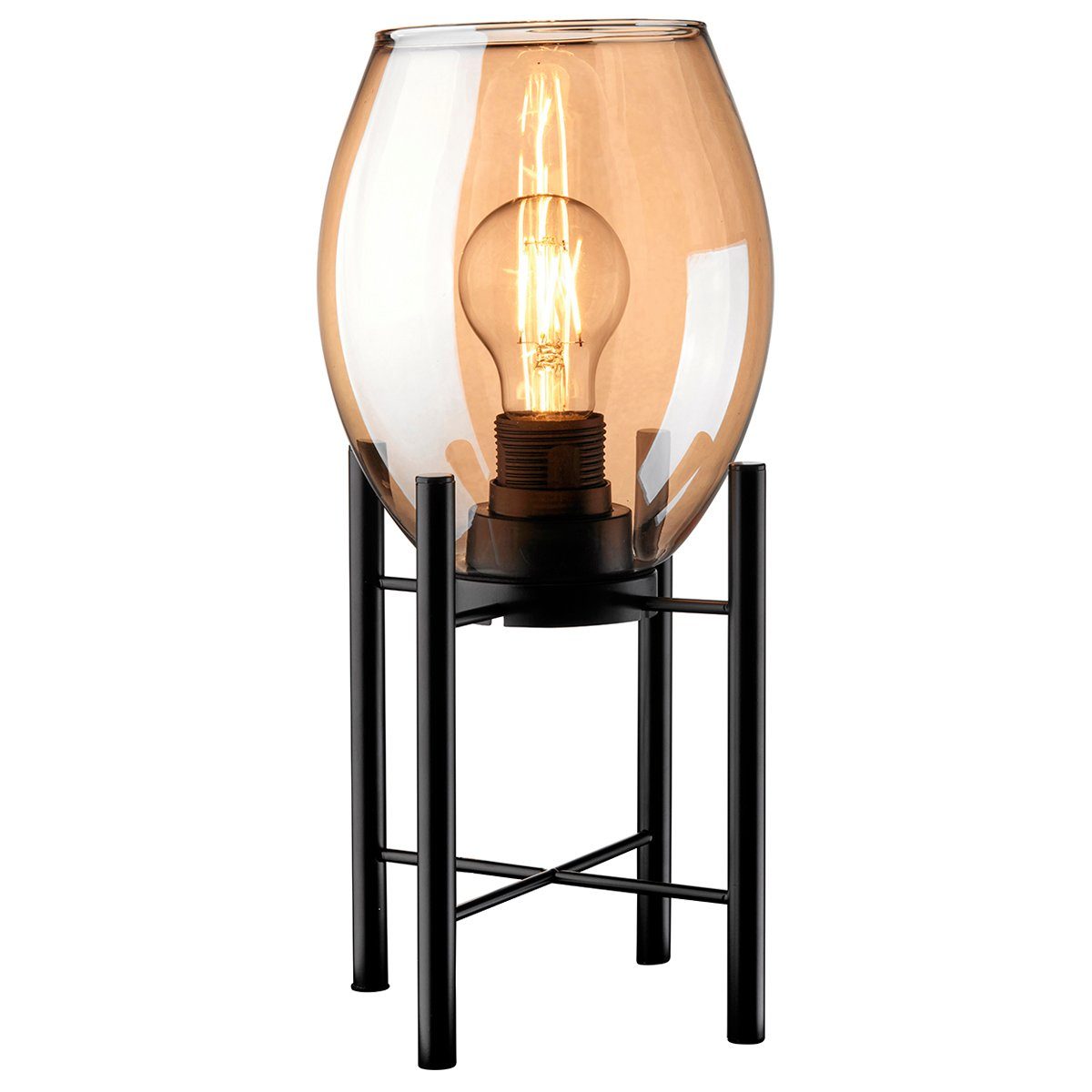 MeLiTec Tischleuchte Glas T181, LED wechselbar