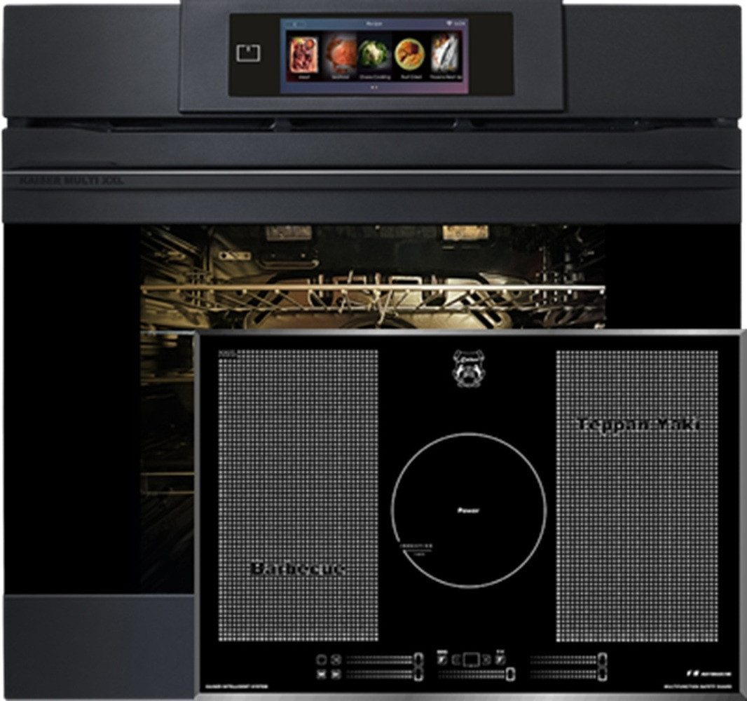 Kaiser Küchengeräte Backofen-Set Herd Set Autark XXL Multi 29, Multifunktions-Elektro-Backofen mit Pyrolise und Dampfreinigung, 60 cm+Induktionskochfeld 77 cm EH 6347+KCT 777 FI La Perle., mit 1-fach-Teleskopauszug
