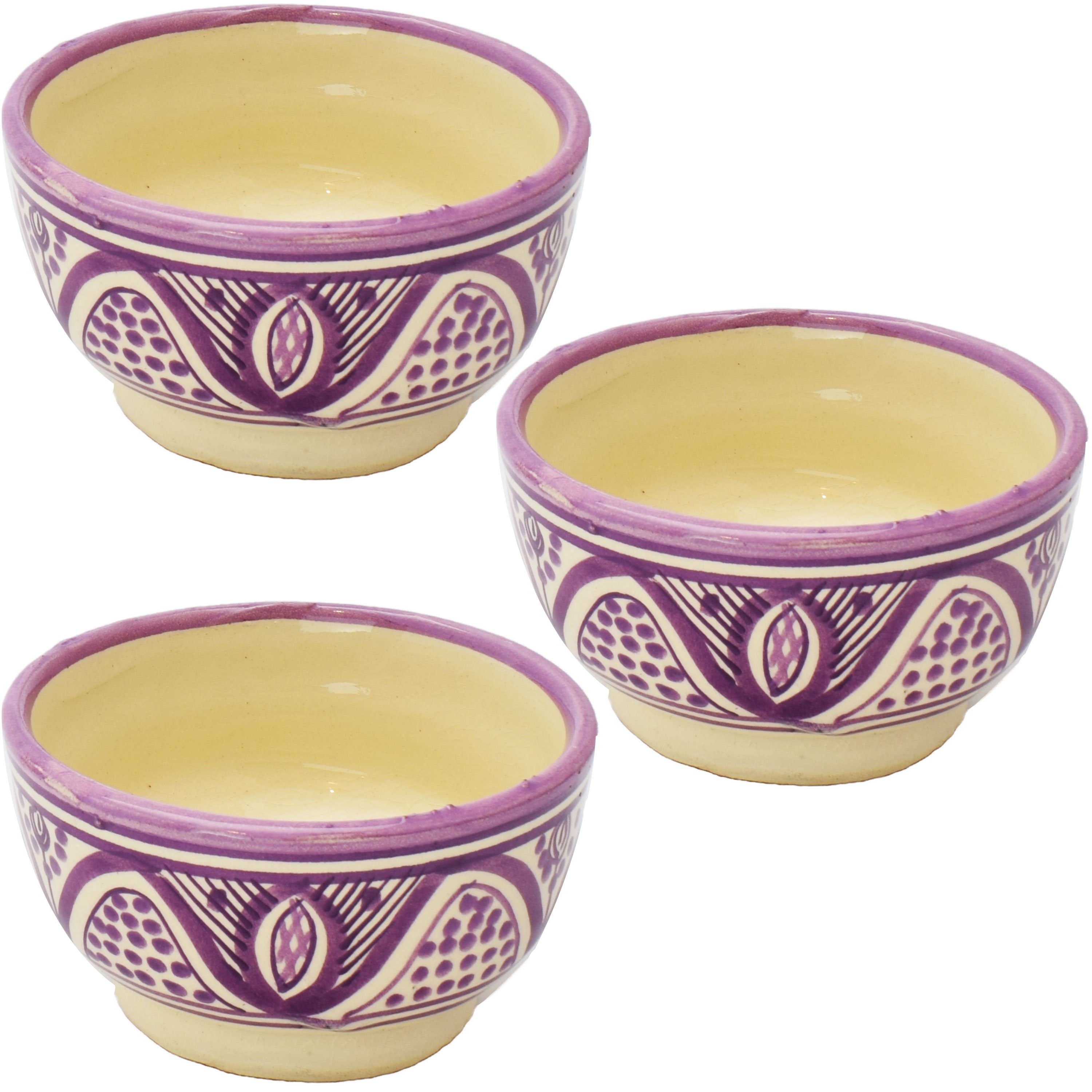 Marrakesch Orient & Mediterran Interior Dipschale 3er Set Orientalische Schale Amela - Pink, Keramik, (3-tlg), Handarbeit