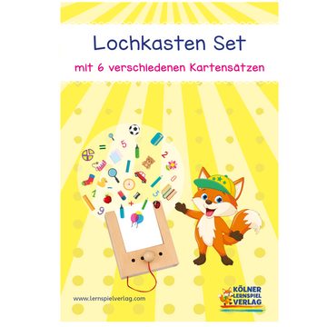 Der Lochkasten Lernspielzeug Lochkasten Grunschul Starterset ab 6 Jahren (Spar-Set), Doppelseitig in Deutsch & Englisch bespielbar