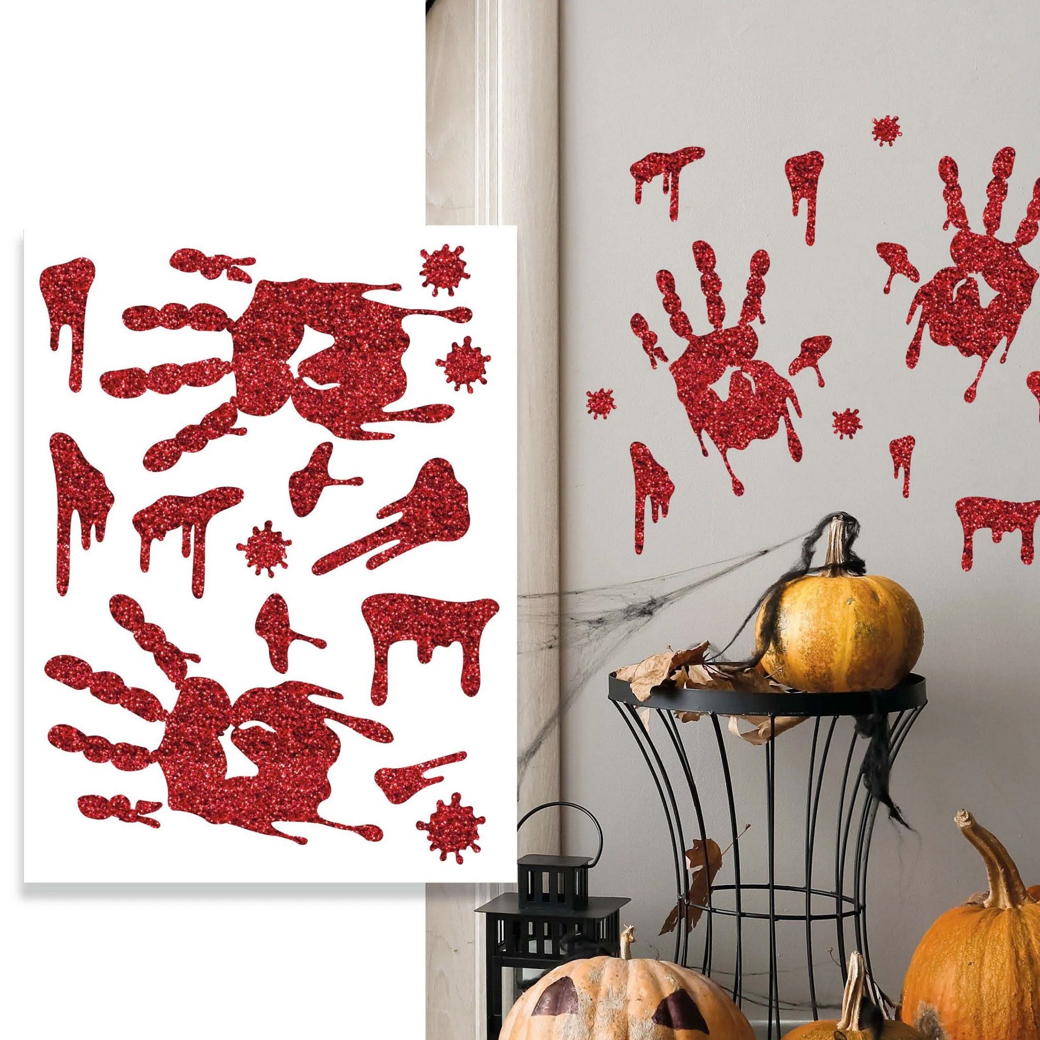 Metamorph Dekoobjekt Blutige Handabdrücke Aufkleber - Halloween deko, Halloween deko