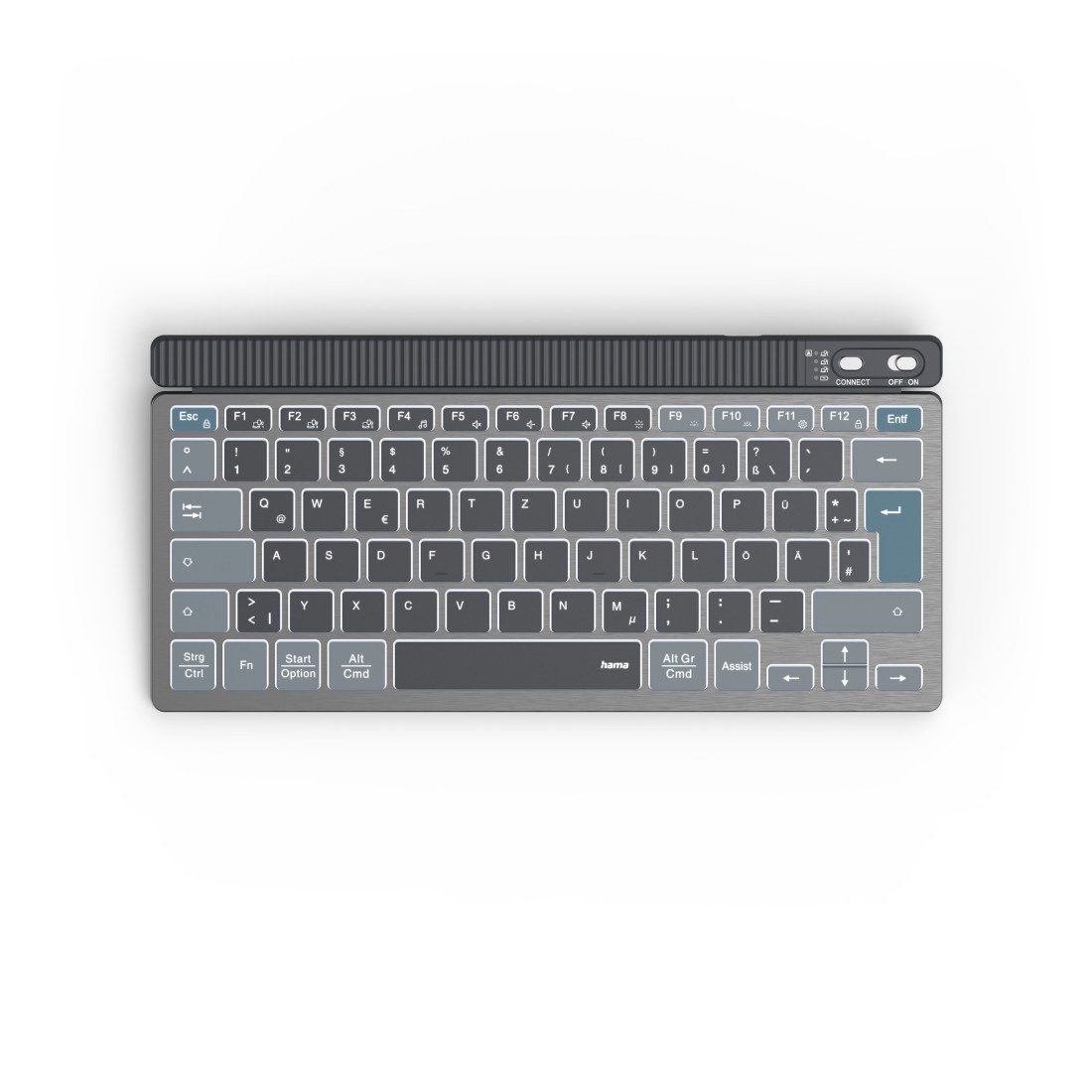 Tastatur WK-700 (kabellos, beleuchtet, QUERTZ, Multi-Device, klein) Tastatur