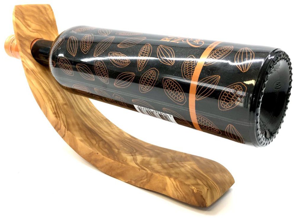 Olivenholz-erleben Weinflaschenhalter Mond aus Olivenholz, (1-St., 1x Weinf günstig online kaufen