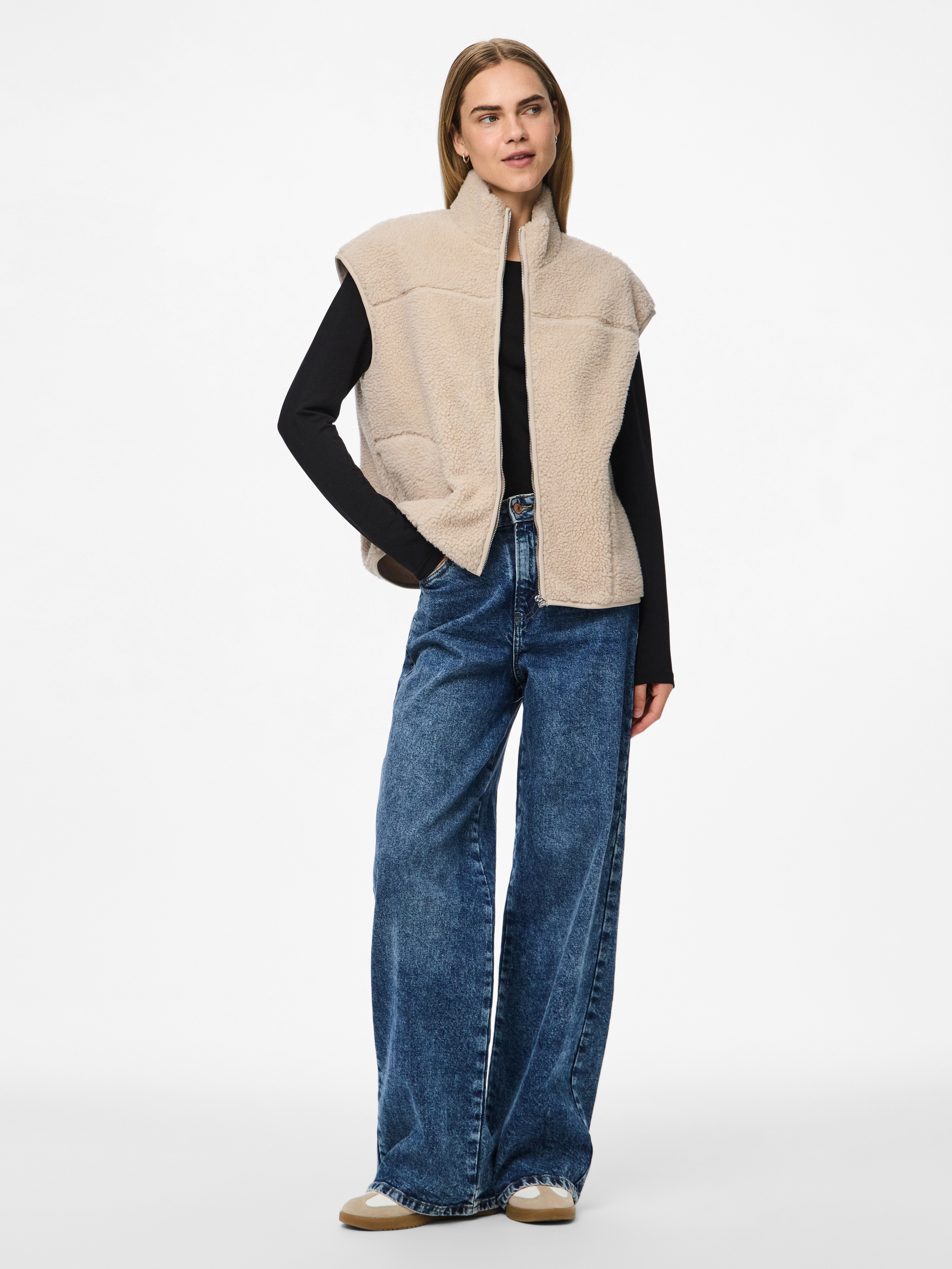 pieces Plüschweste PCSADIA TEDDY VEST NOOS BC Kunstfaser