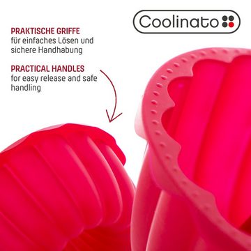 Coolinato Backform Coolinato Silikon Dessert Backformen Set 4tlg. ROT, inkl. Rezepte