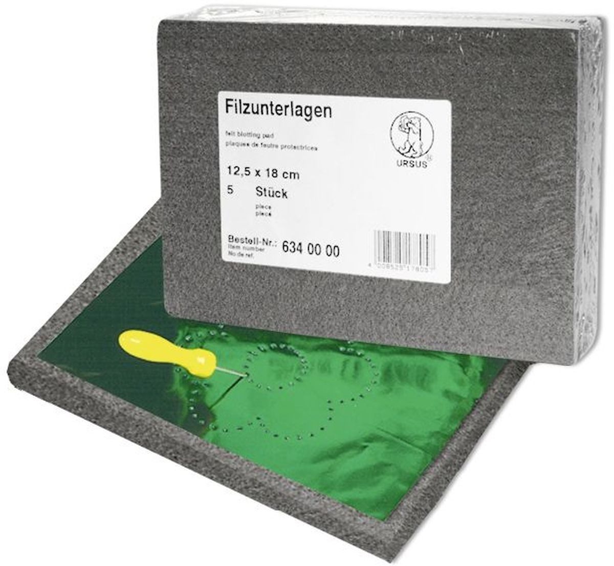 Ursus - Ludwig Bähr Bastelfilz Filzunterlagen 12,5x18cm VE=5 Stück