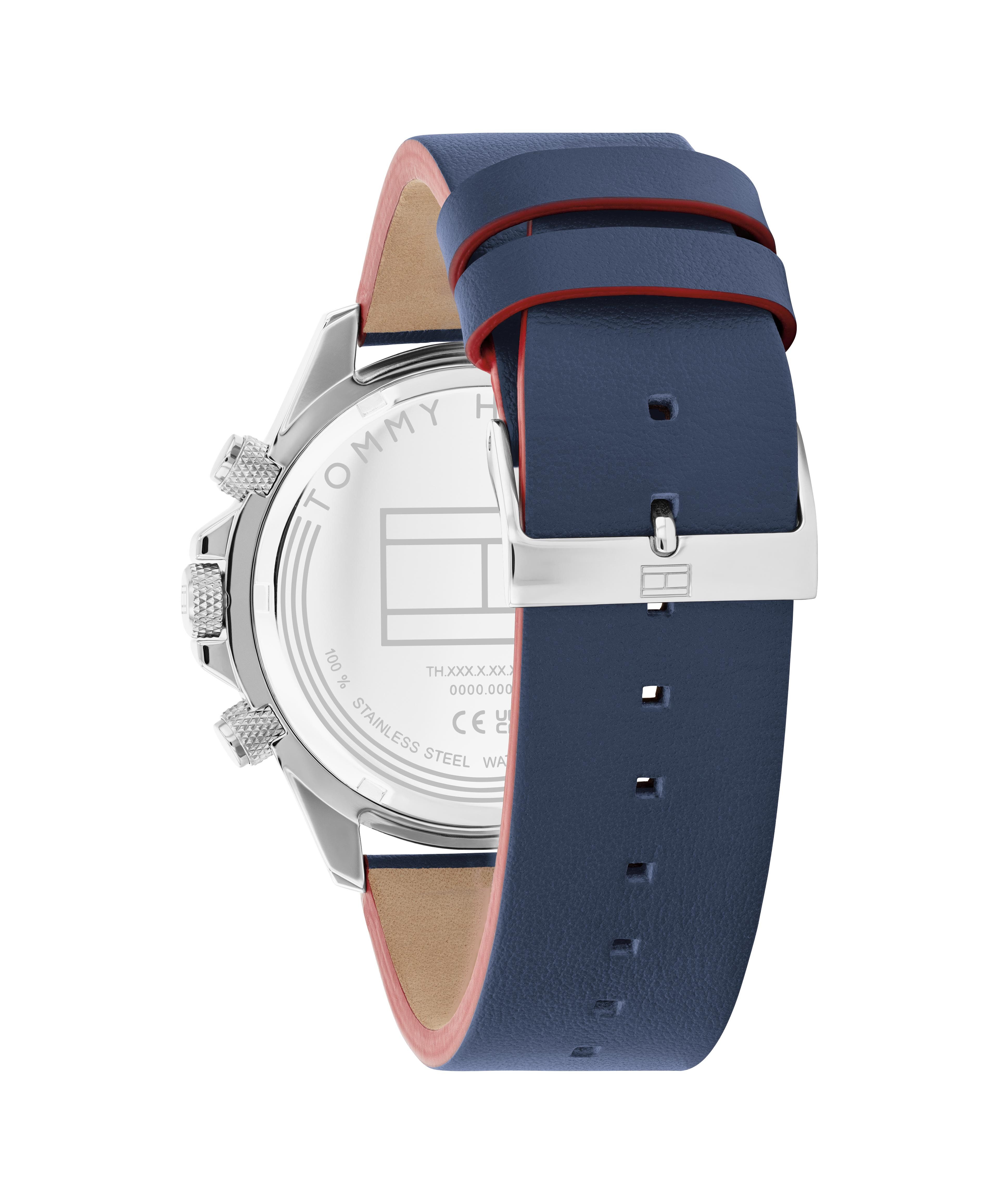 Tommy Hilfiger Multifunktionsuhr CLARK 1792209, Quarzuhr, Armbanduhr, Herrenuhr, Lederarmband, analog