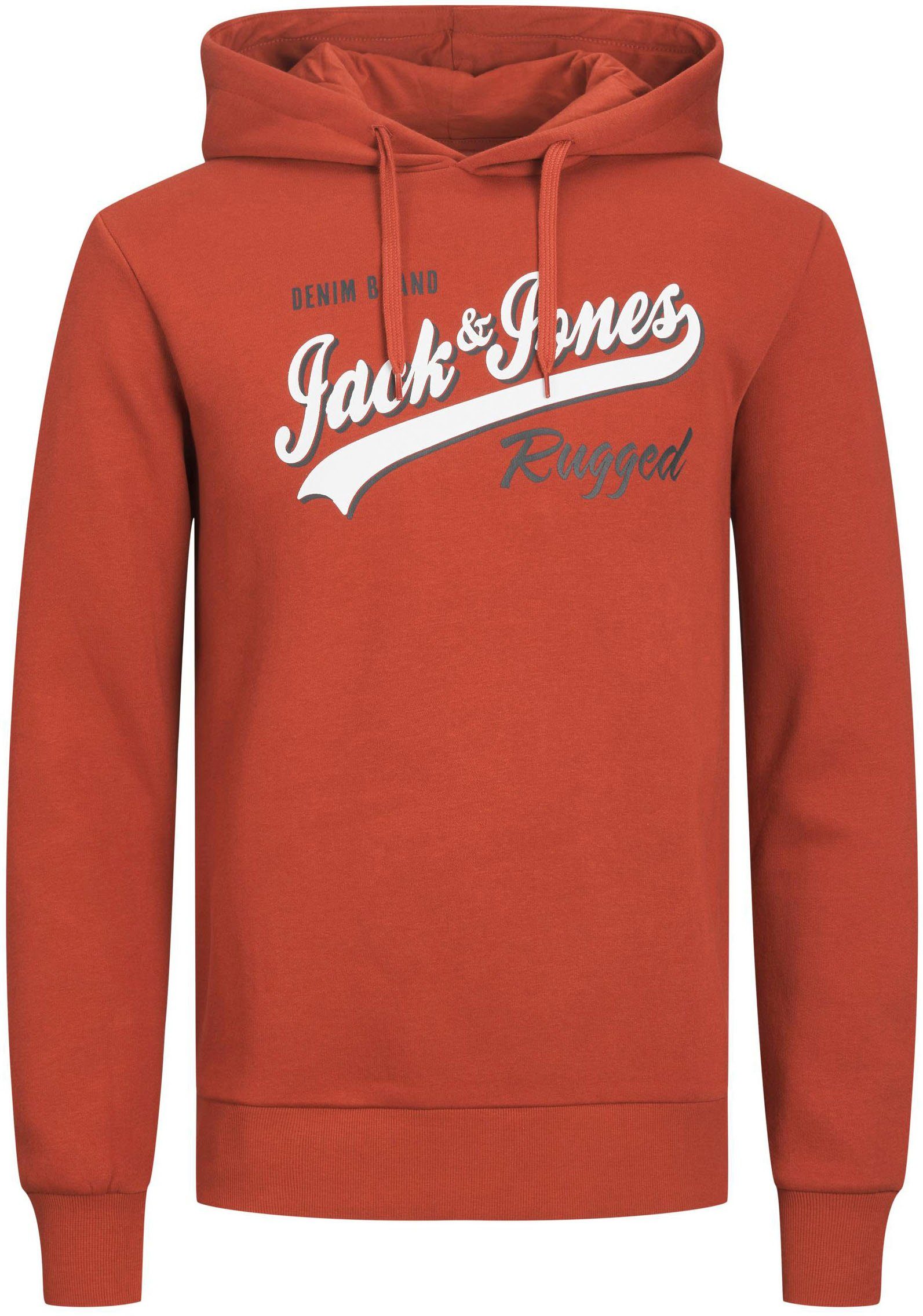 Jack & Jones NOOS HOOD JJELOGO Kapuzensweatshirt Cinnabar 23/24 COL 2 SWEAT