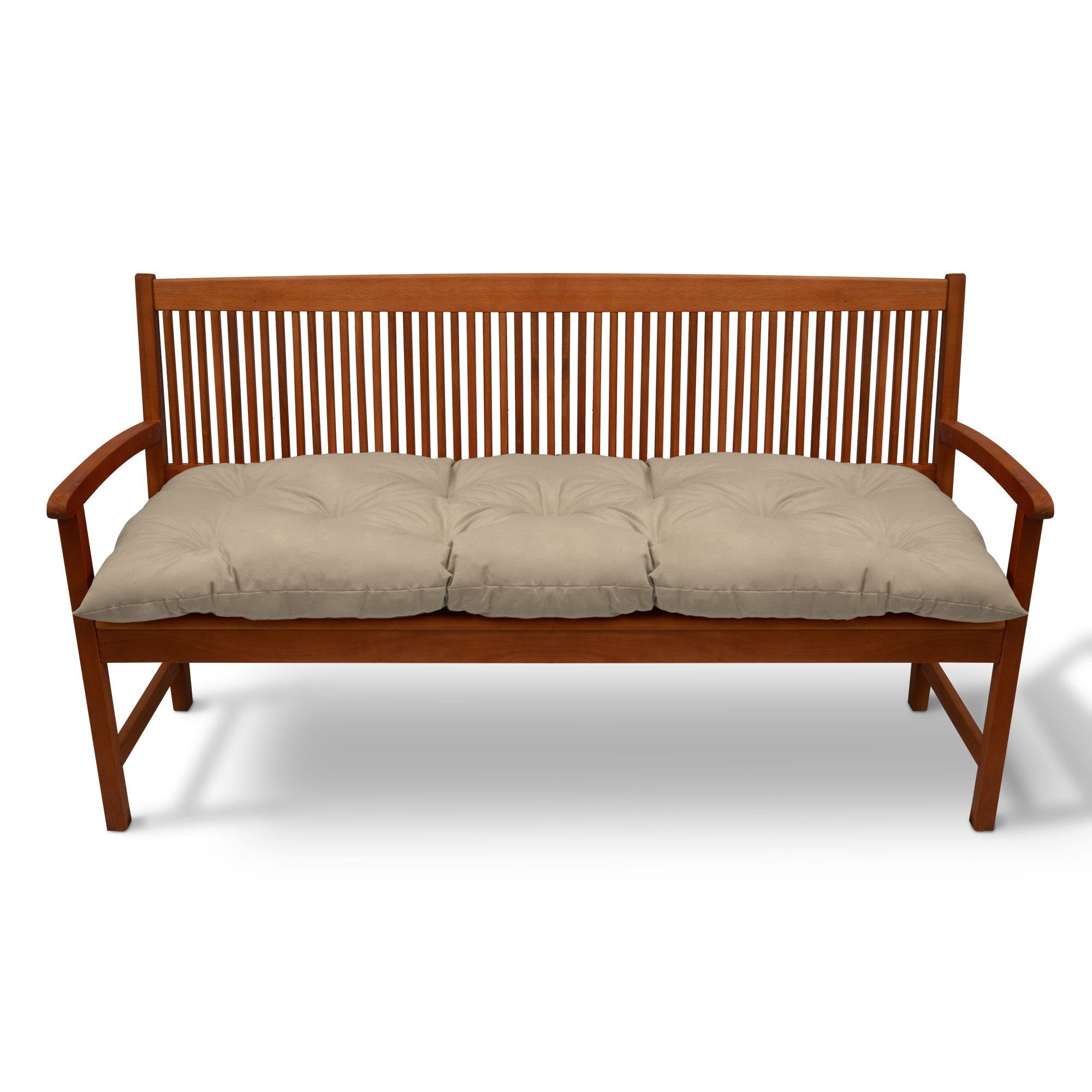 Beautissu Bankauflage Bankauflage Flair BK, ca.100x50x10cm, Natur, Sitzkissen für Gartenbank, Bankpolster Outdoor & Hollywoodschaukel