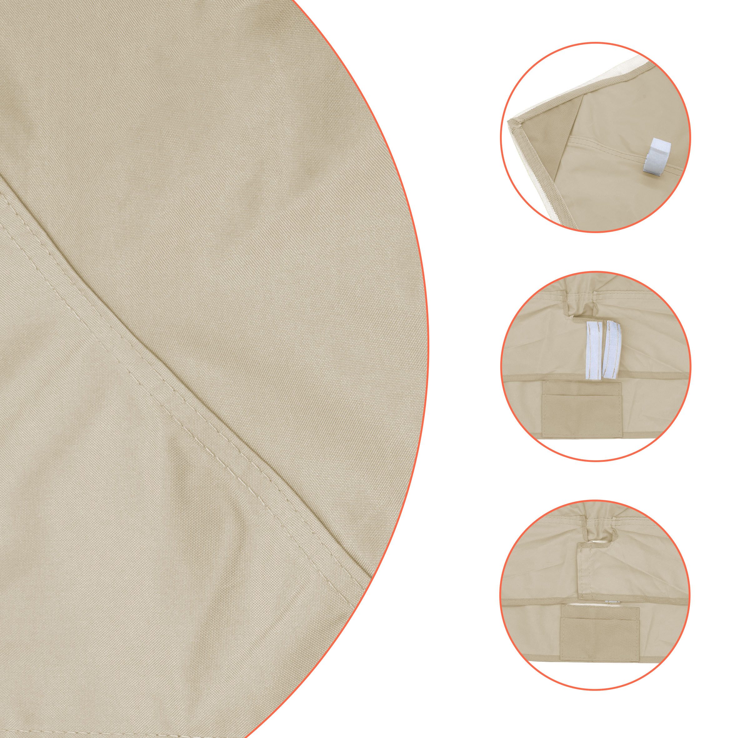 Spetebo Pavillon-Ersatzdach Pavillon Ersatzdach Cape Town 4 x 3 m - beige, 270 g/m², (Stück, Ersatzdach), Garten Pavillondach mit Kaminabzug