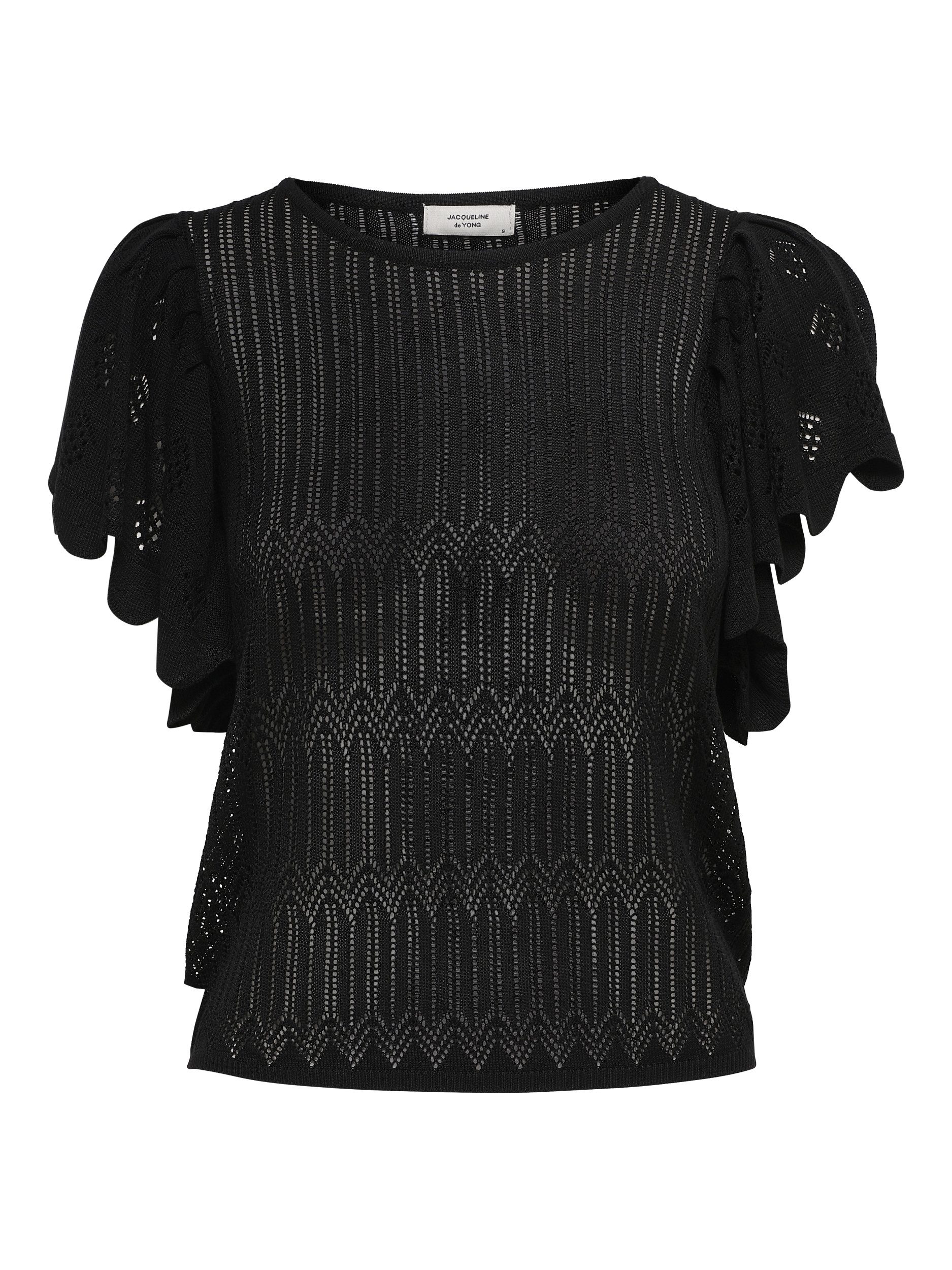 pieces Strickpullover - feminines Strickshirt mit Rüschendetails günstig online kaufen