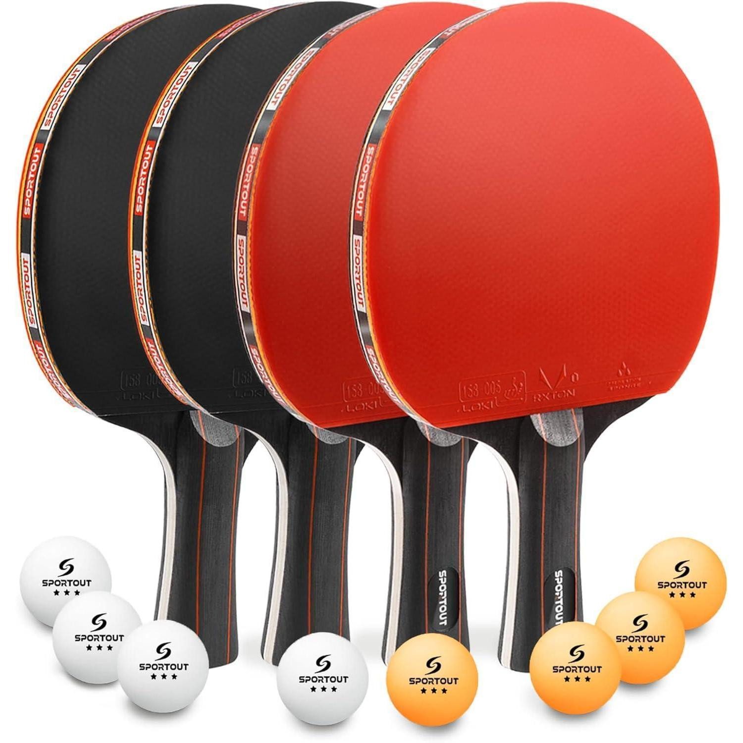 Sportout Tischtennisschläger Tischtennisschläger Set Tischtennis Set Schläger Tasche