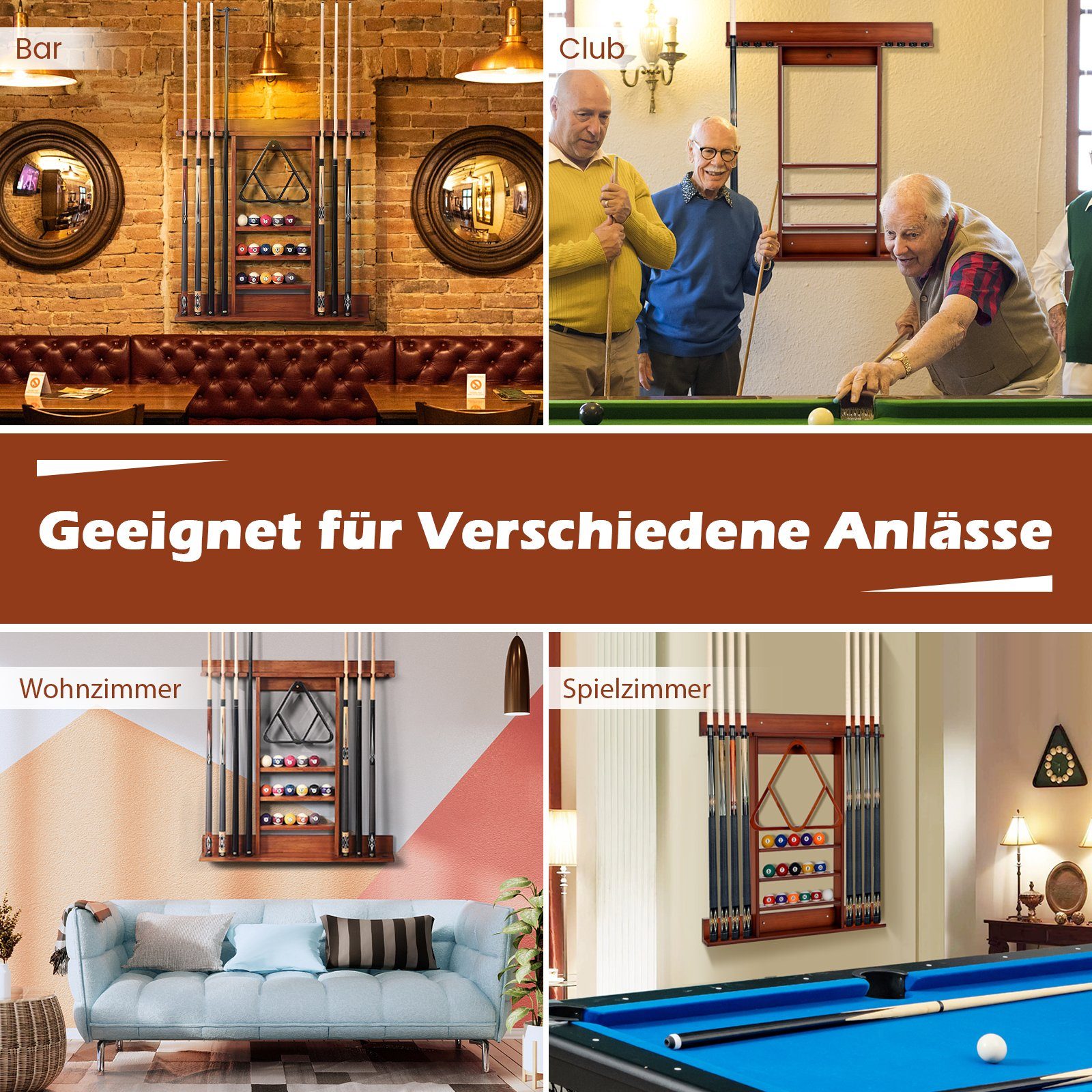 Produktbild von Billard Queue Wandhalter Art516 - Wissmann Raumobjekte